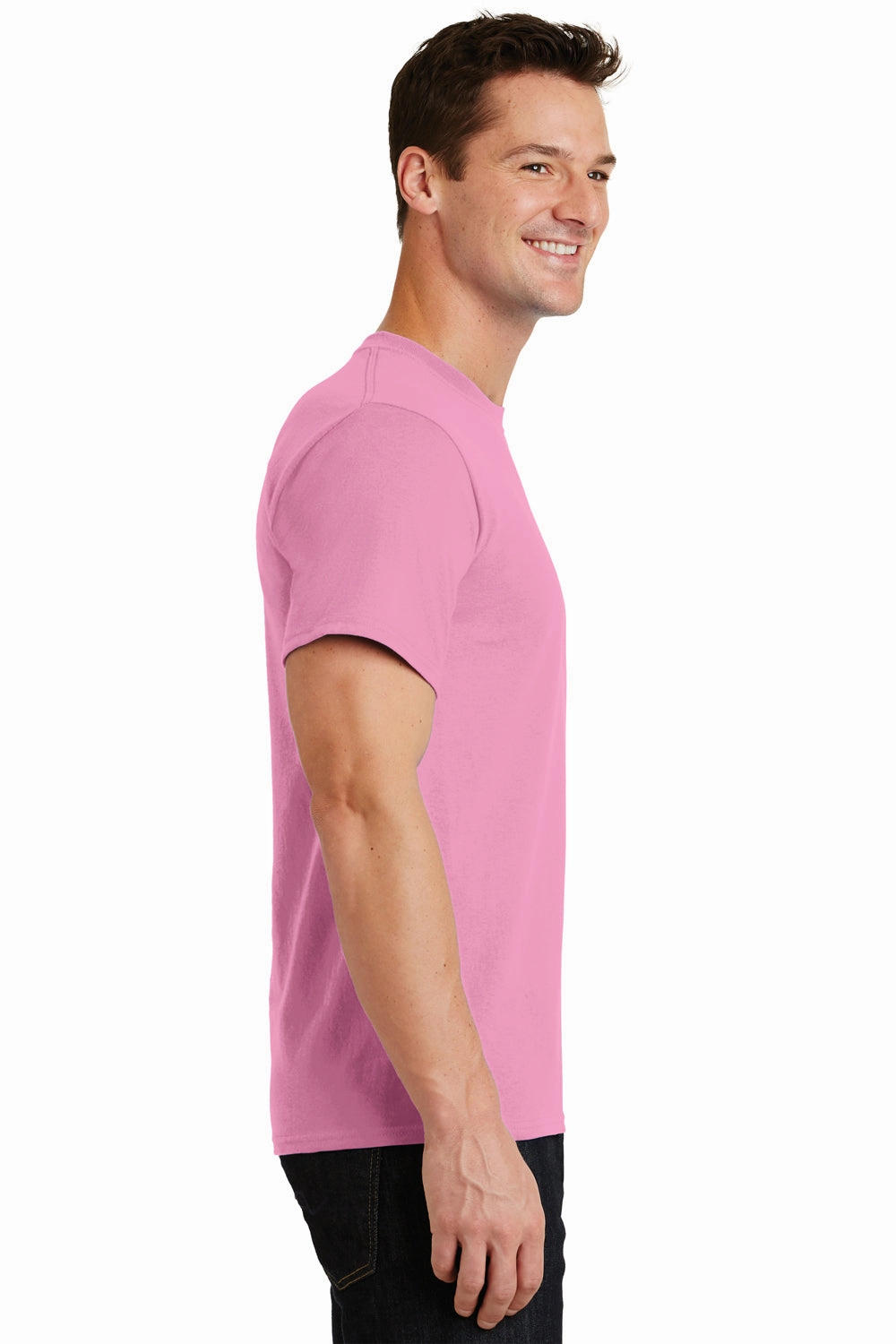 Port & Company Mens Essential Short Sleeve Crewneck T-Shirt - Candy Pink