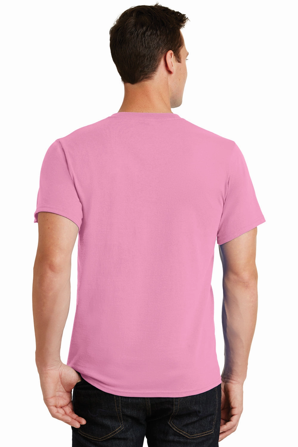 Port & Company Mens Essential Short Sleeve Crewneck T-Shirt - Candy Pink