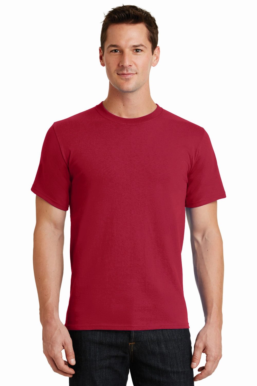Port & Company Mens Essential Short Sleeve Crewneck T-Shirt - Red
