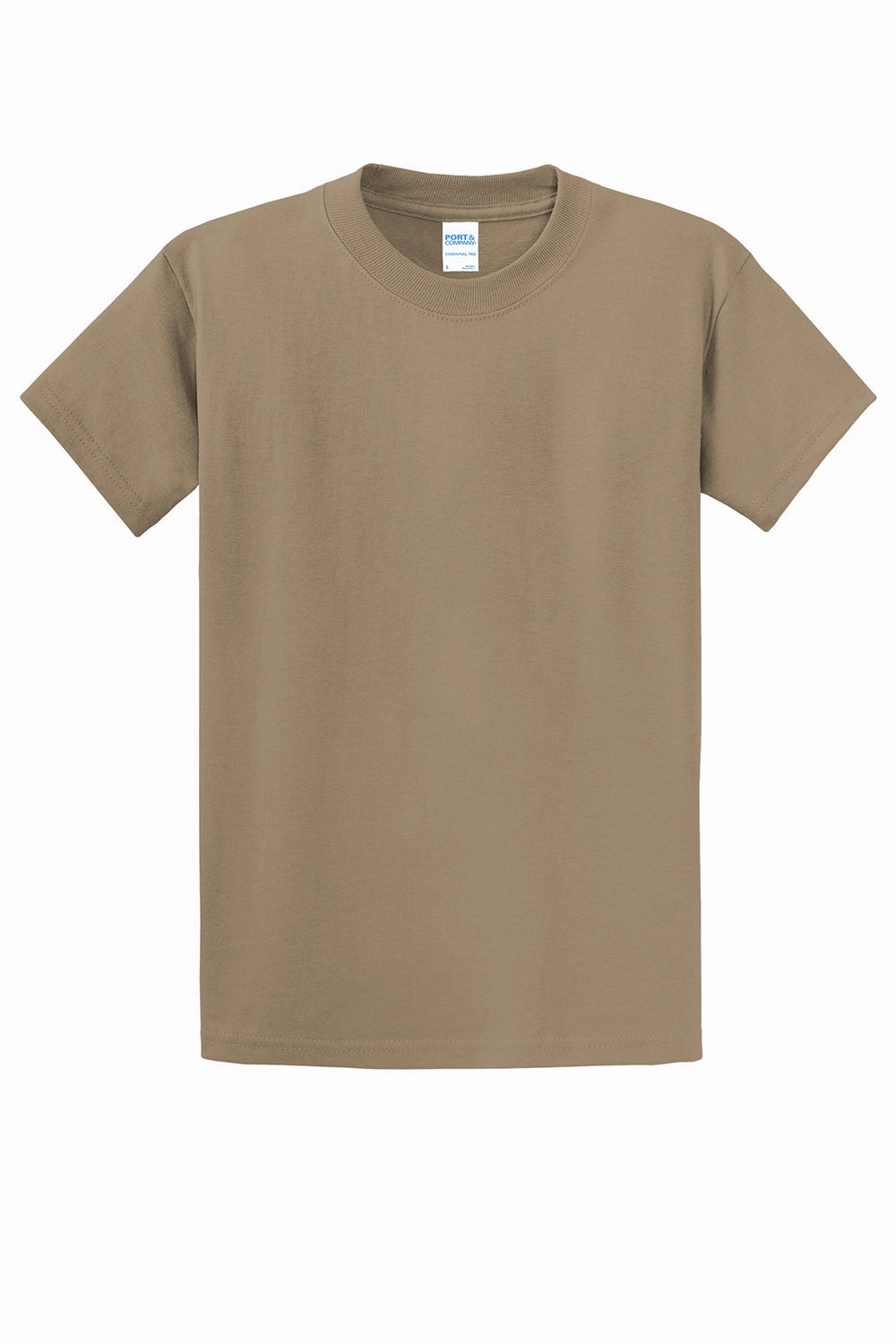 Port & Company Mens Essential Short Sleeve Crewneck T-Shirt - Sand Brown