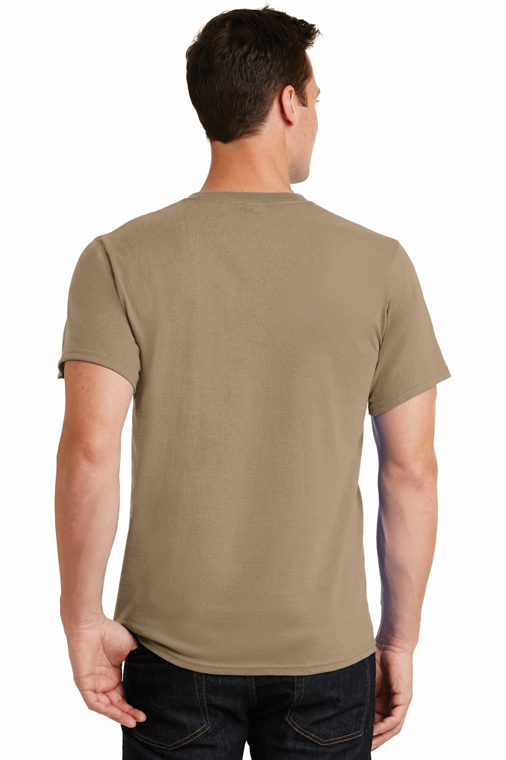 Port & Company Mens Essential Short Sleeve Crewneck T-Shirt - Sand Brown