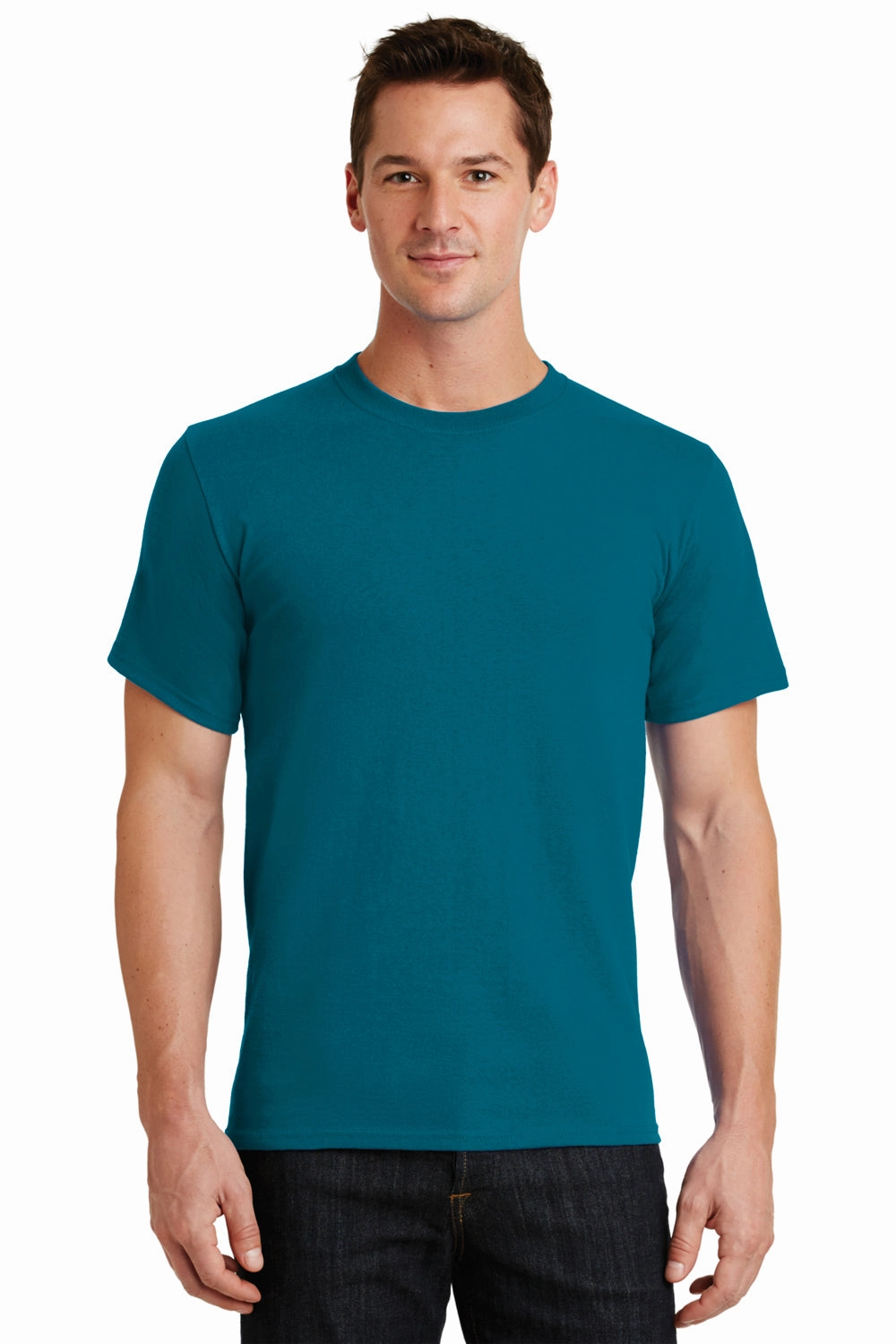 Port & Company Mens Essential Short Sleeve Crewneck T-Shirt - Teal Blue