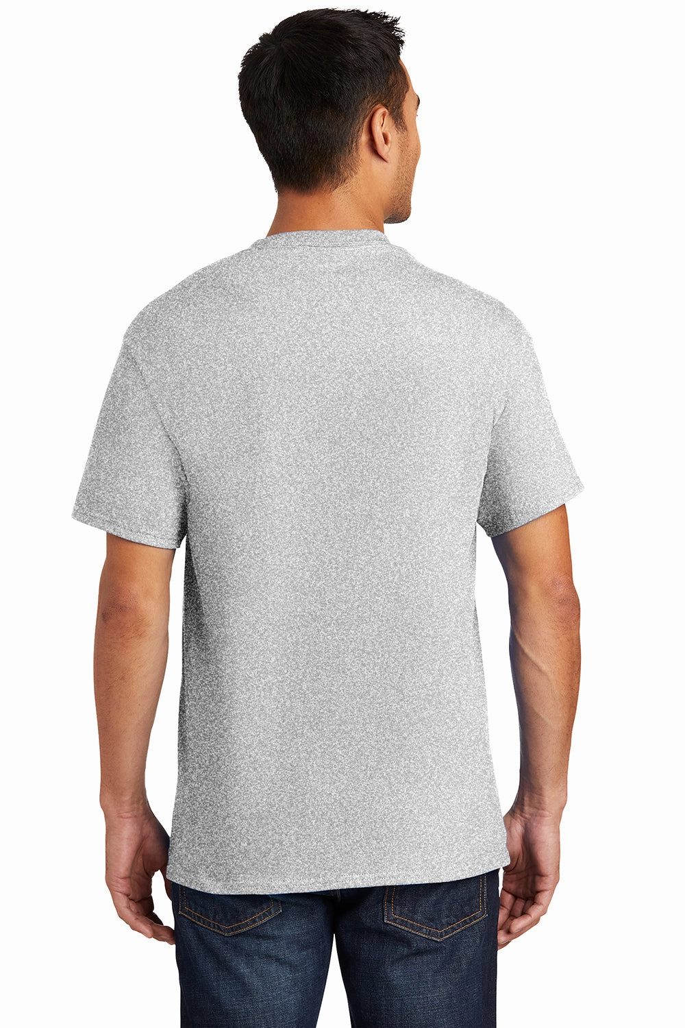 Port & Company Mens Essential Short Sleeve Crewneck T-Shirt w/ Pocket - Ash Grey