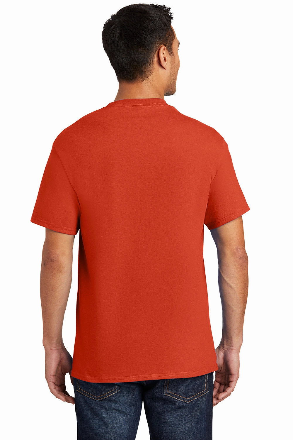 Port & Company Mens Essential Short Sleeve Crewneck T-Shirt w/ Pocket - Orange