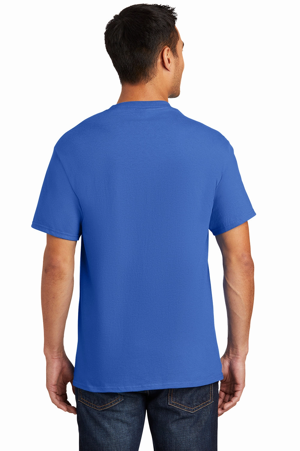 Port & Company Mens Essential Short Sleeve Crewneck T-Shirt w/ Pocket - Royal Blue