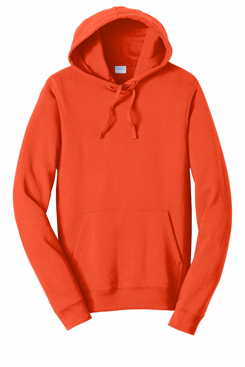 Port & Company Mens Fan Favorite Fleece Hooded Sweatshirt Hoodie w/ Pouch Pocket - Orange