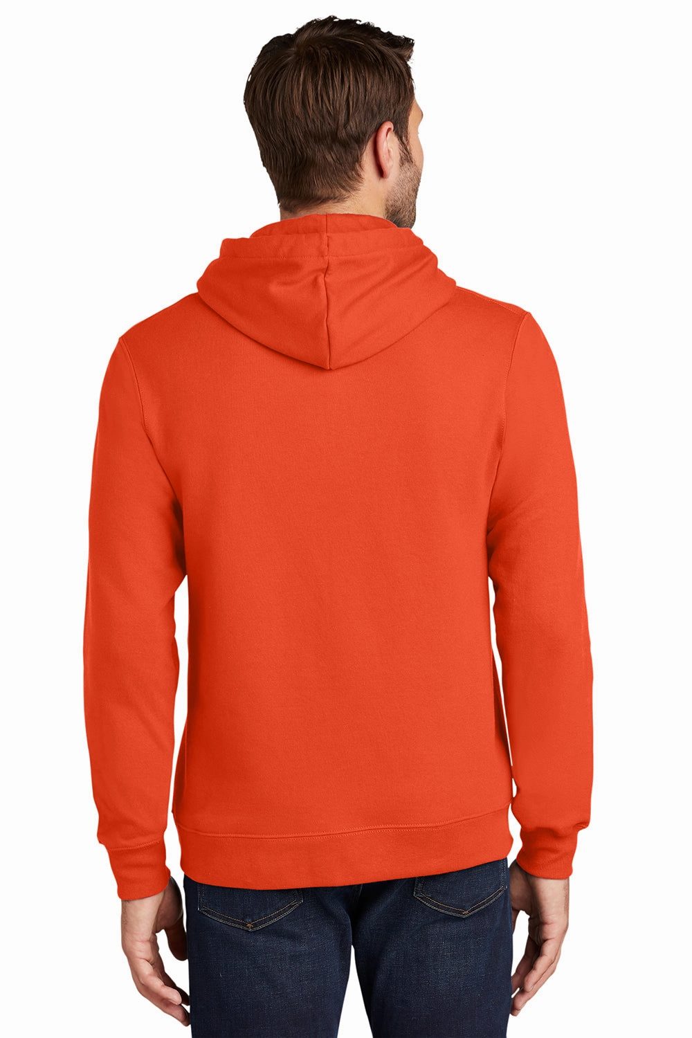 Port & Company Mens Fan Favorite Fleece Hooded Sweatshirt Hoodie w/ Pouch Pocket - Orange
