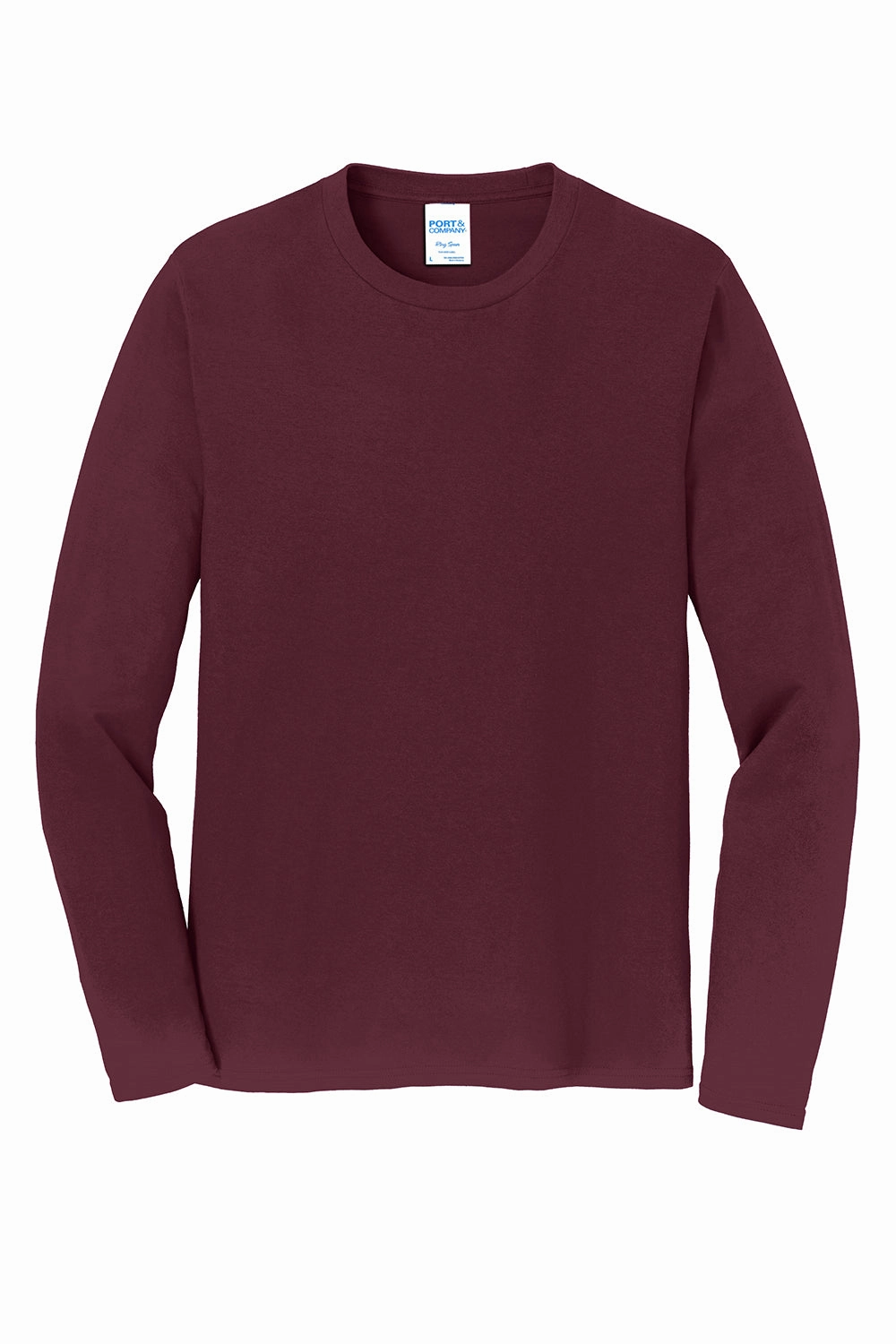 Port & Company Mens Fan Favorite Long Sleeve Crewneck T-Shirt - Athletic Maroon - Closeout