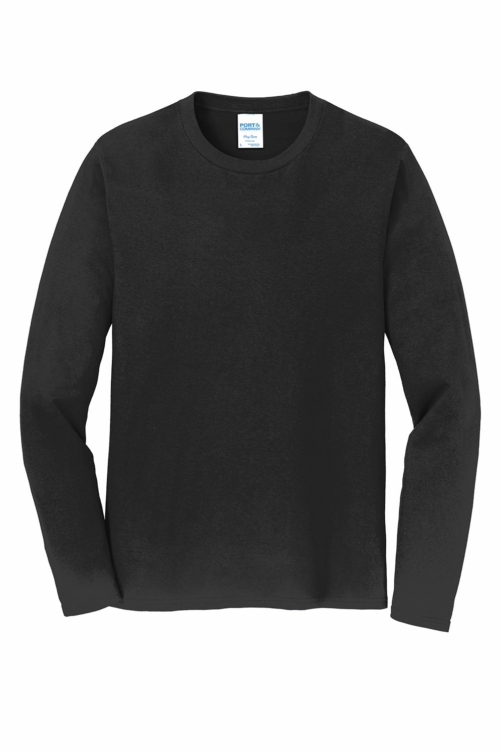 Port & Company Mens Fan Favorite Long Sleeve Crewneck T-Shirt - Jet Black