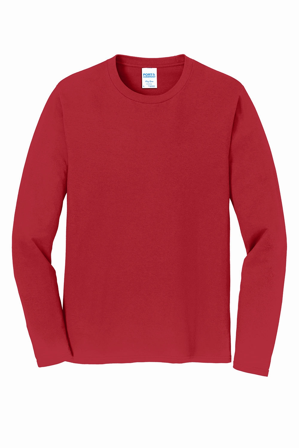 Port & Company Mens Fan Favorite Long Sleeve Crewneck T-Shirt - Team Cardinal Red