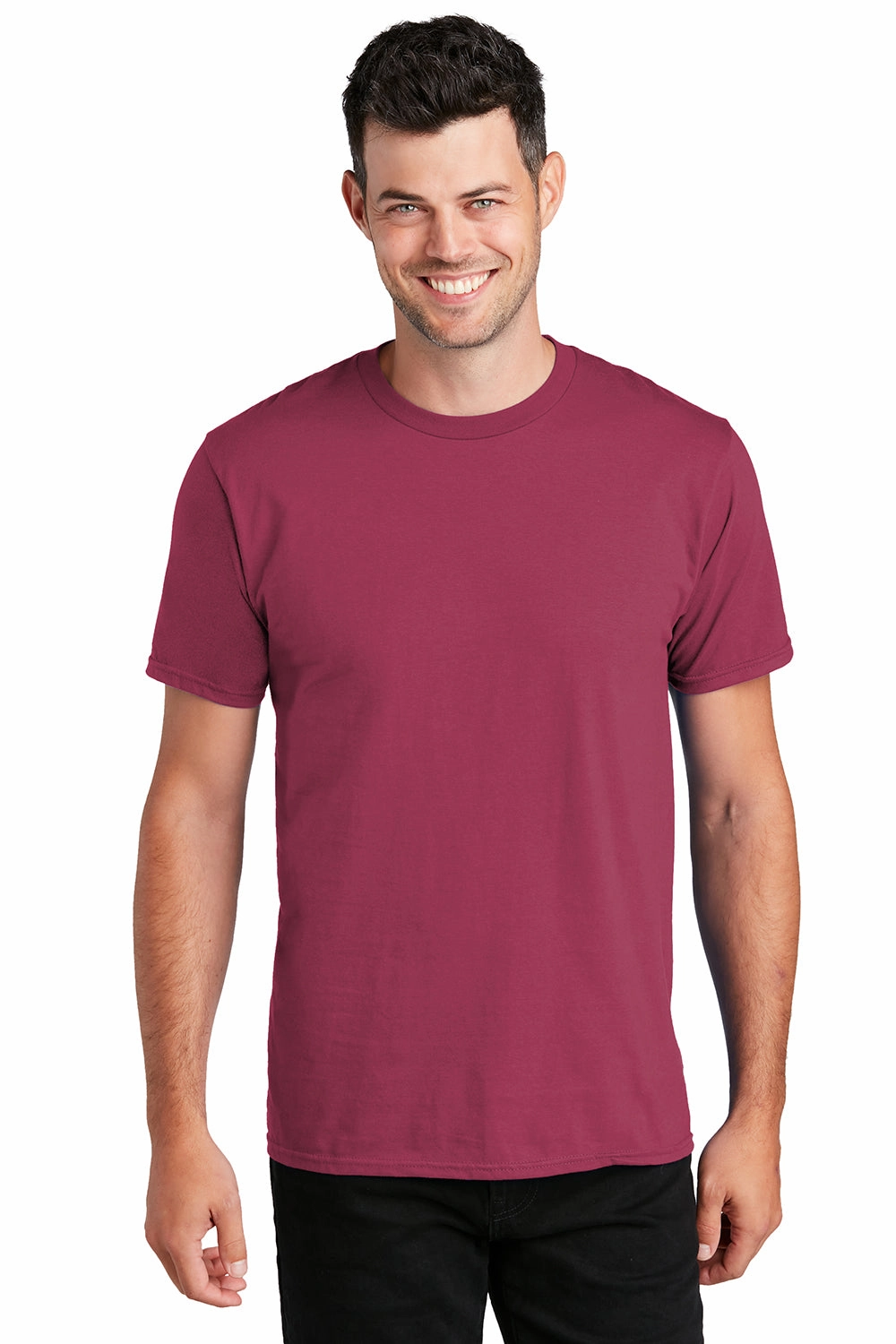 Port & Company Mens Fan Favorite Short Sleeve Crewneck T-Shirt - Garnet Red