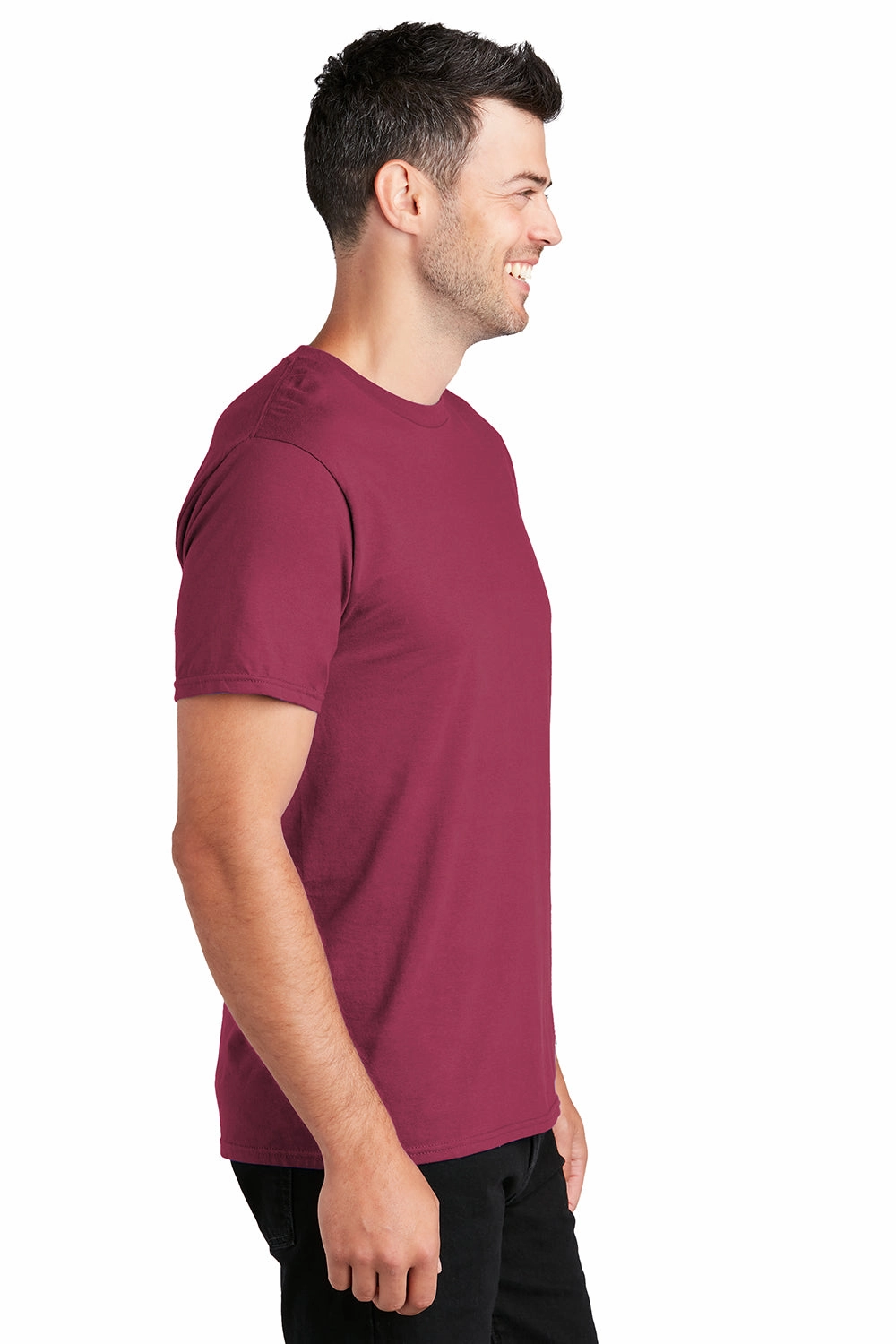 Port & Company Mens Fan Favorite Short Sleeve Crewneck T-Shirt - Garnet Red