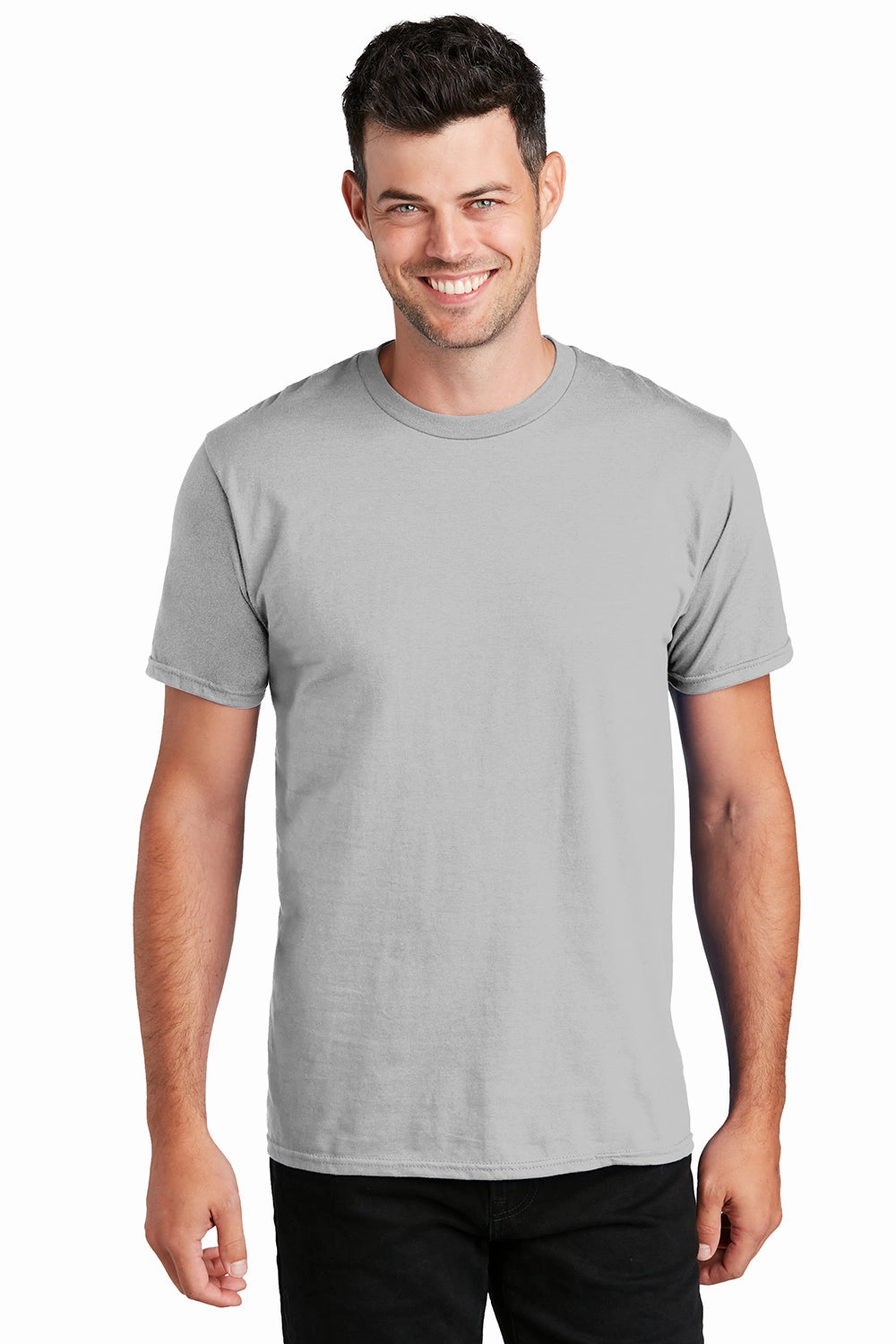 Port & Company Mens Fan Favorite Short Sleeve Crewneck T-Shirt - Silver Grey