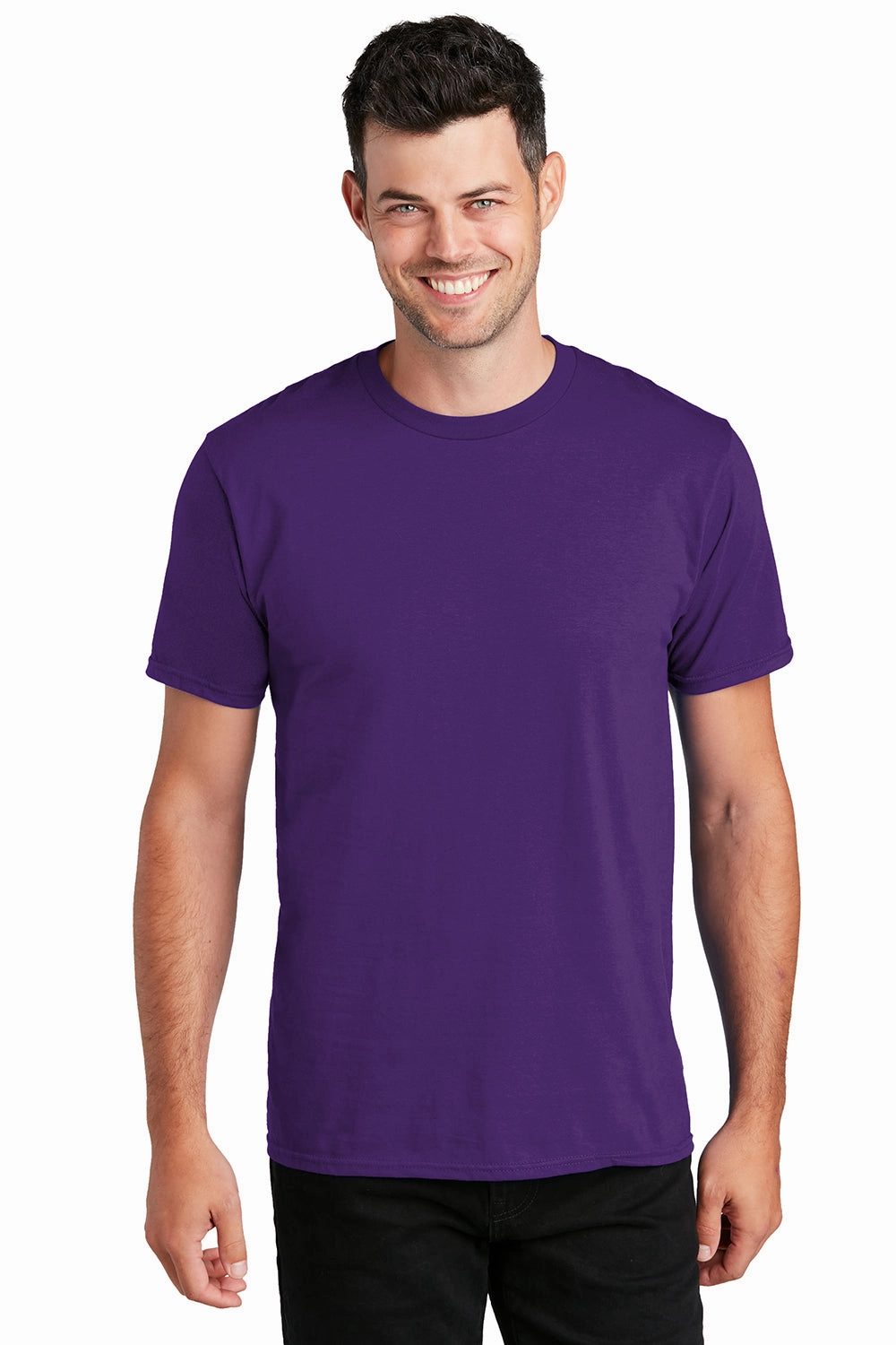 Port & Company Mens Fan Favorite Short Sleeve Crewneck T-Shirt - Team Purple