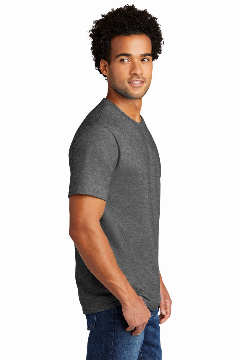 Port & Company Mens Short Sleeve Crewneck T-Shirt - Heather Graphite Grey