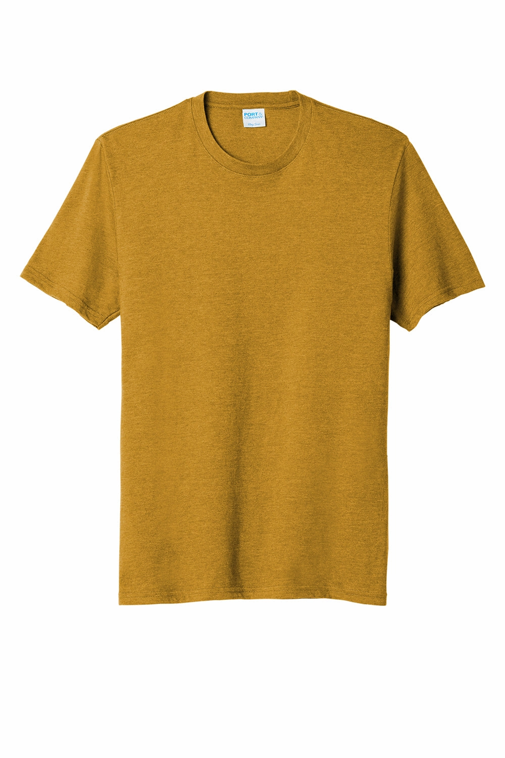Port & Company Mens Short Sleeve Crewneck T-Shirt - Heather Ochre Yellow