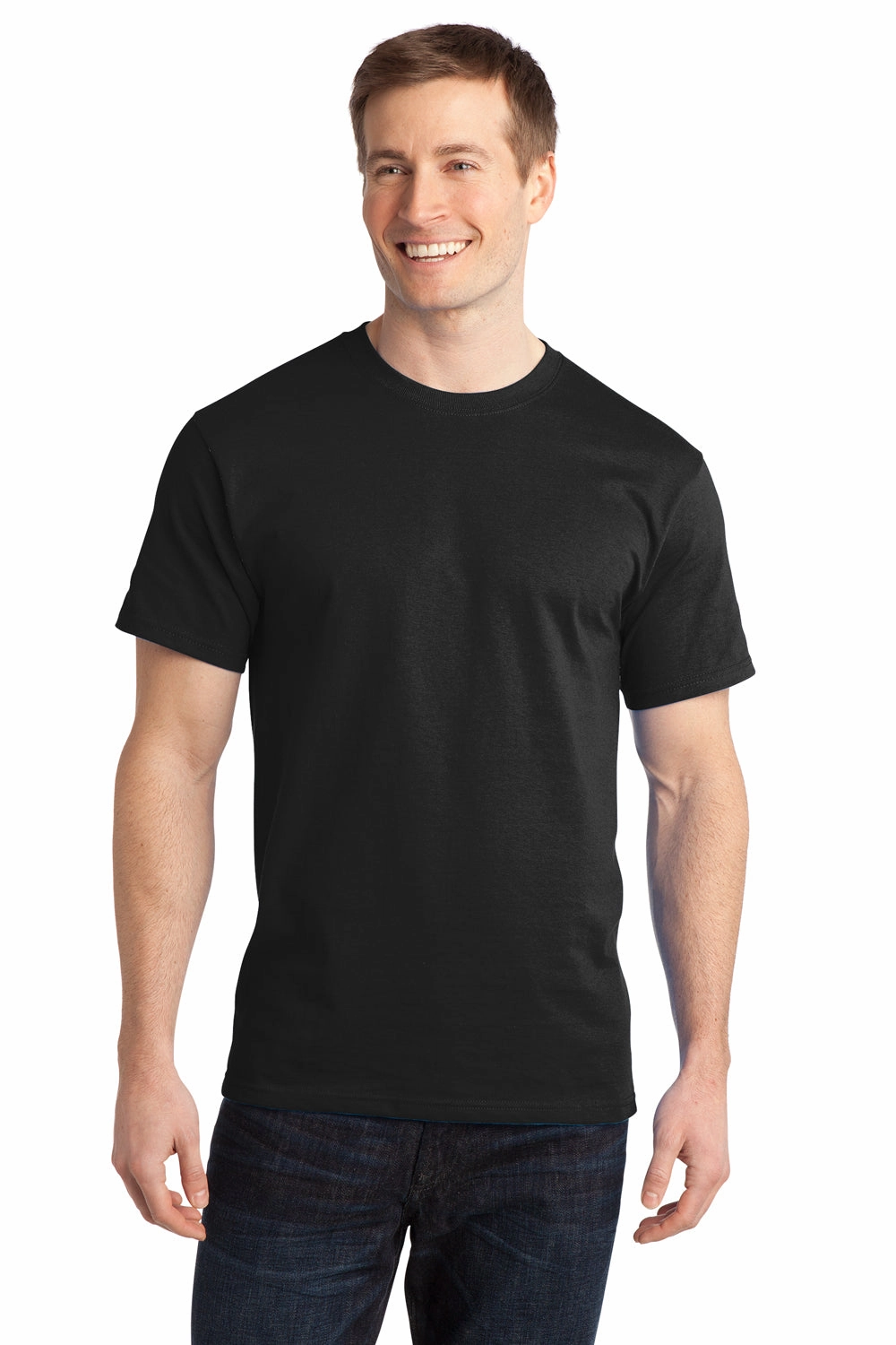 Port & Company Mens Short Sleeve Crewneck T-Shirt - Jet Black
