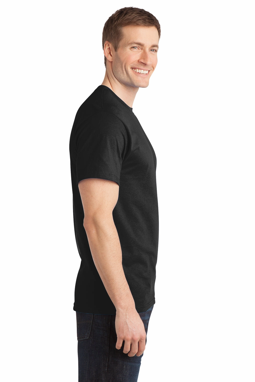 Port & Company Mens Short Sleeve Crewneck T-Shirt - Jet Black