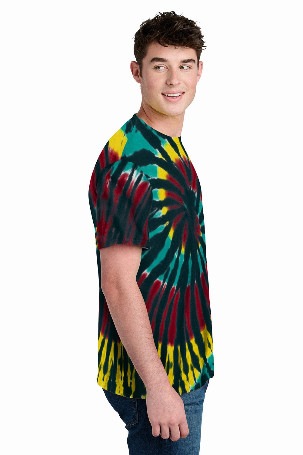 Port & Company Mens Tie-Dye Short Sleeve Crewneck T-Shirt - Island