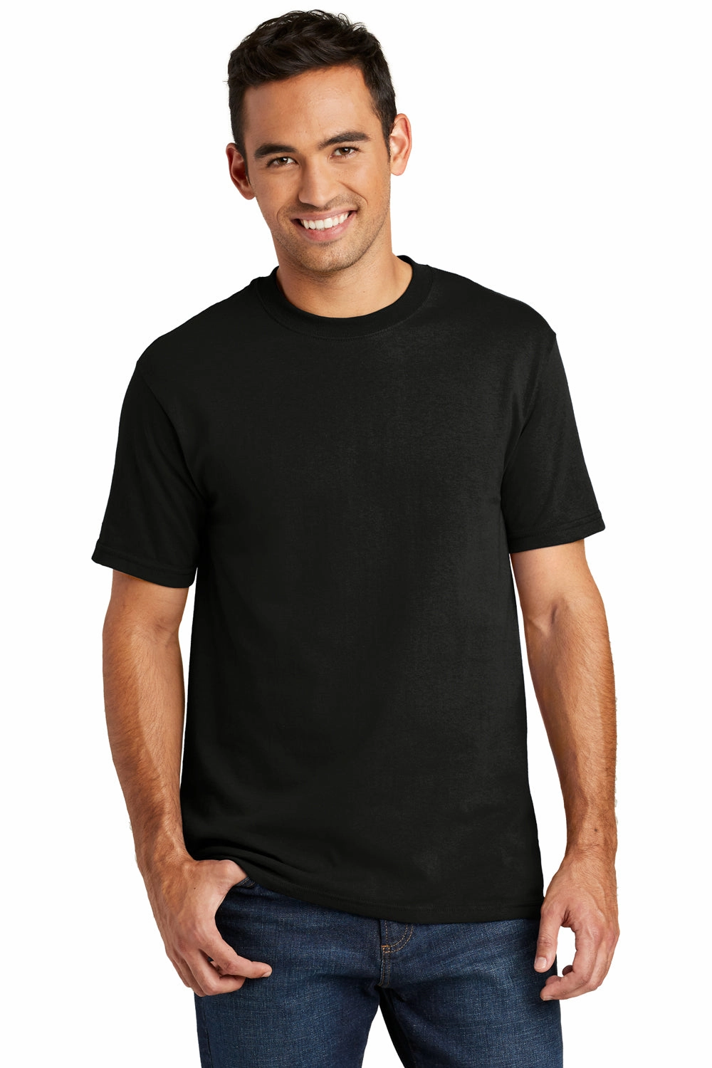 Port & Company Mens USA Made Short Sleeve Crewneck T-Shirt - Black - Closeout