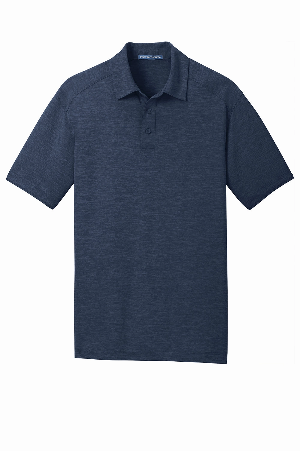 Port Authority Mens Digi Heather Performance Moisture Wicking Short Sleeve Polo Shirt - Dress Navy Blue