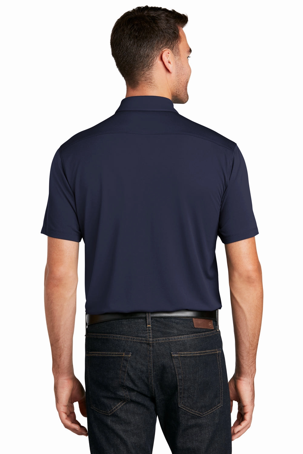 Port Authority Mens Moisture Wicking Short Sleeve Polo Shirt - True Navy Blue