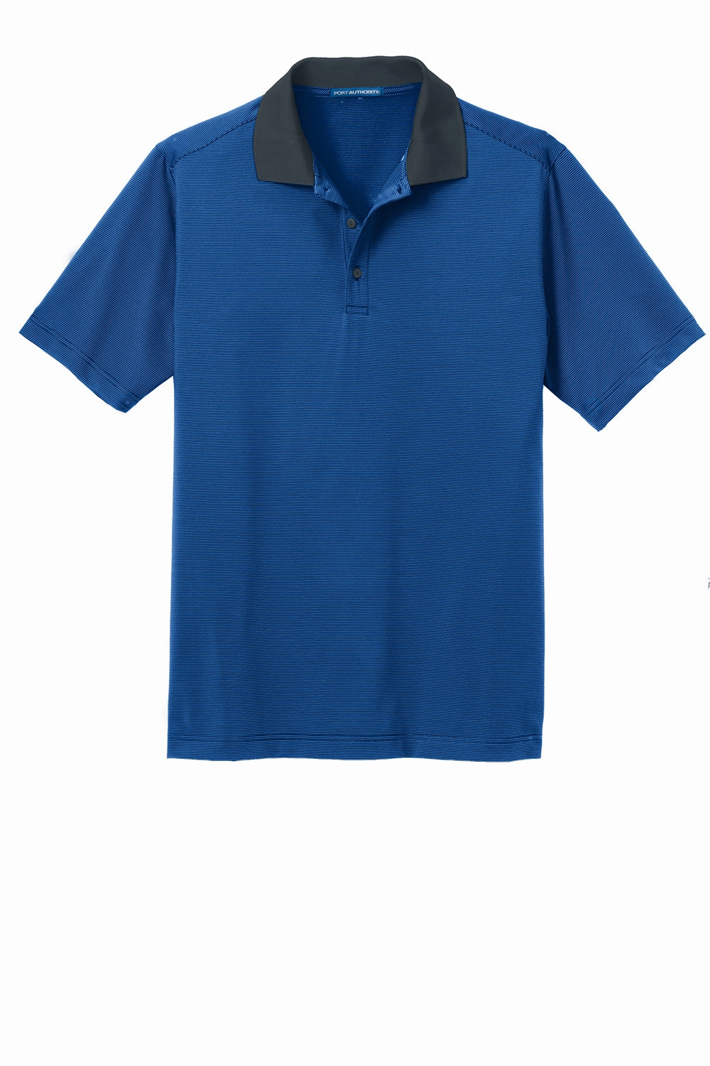Port Authority Mens Performance Moisture Wicking Short Sleeve Polo Shirt - Seaport Blue/Dress Navy Blue - Closeout