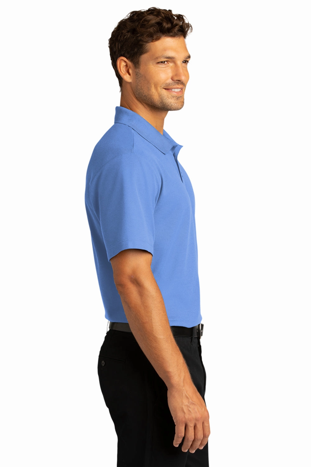 Port Authority Mens React SuperPro Snag Resistant Short Sleeve Polo Shirt - Ultramarine Blue