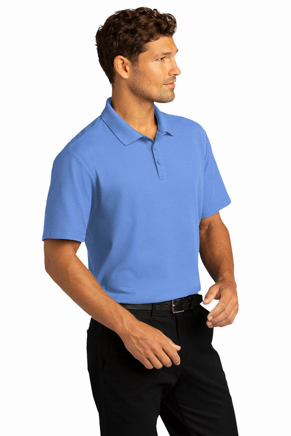 Port Authority Mens React SuperPro Snag Resistant Short Sleeve Polo Shirt - Ultramarine Blue