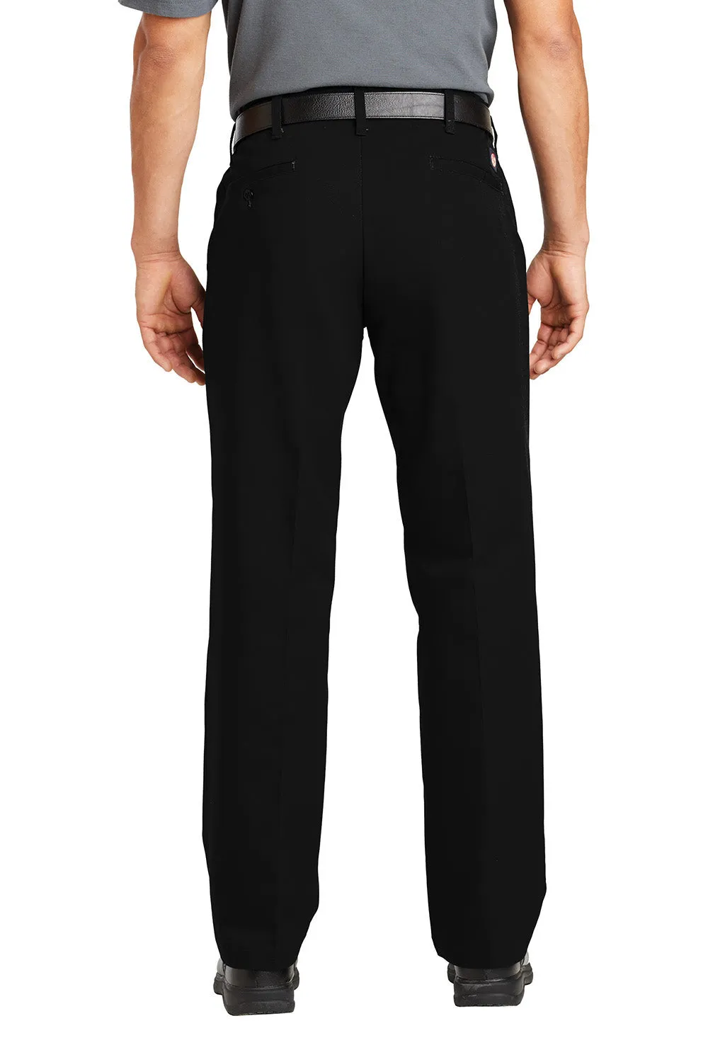 Red Kap Mens Elastic Insert Wrinkle Resistant Pants w/ Pocket - Black