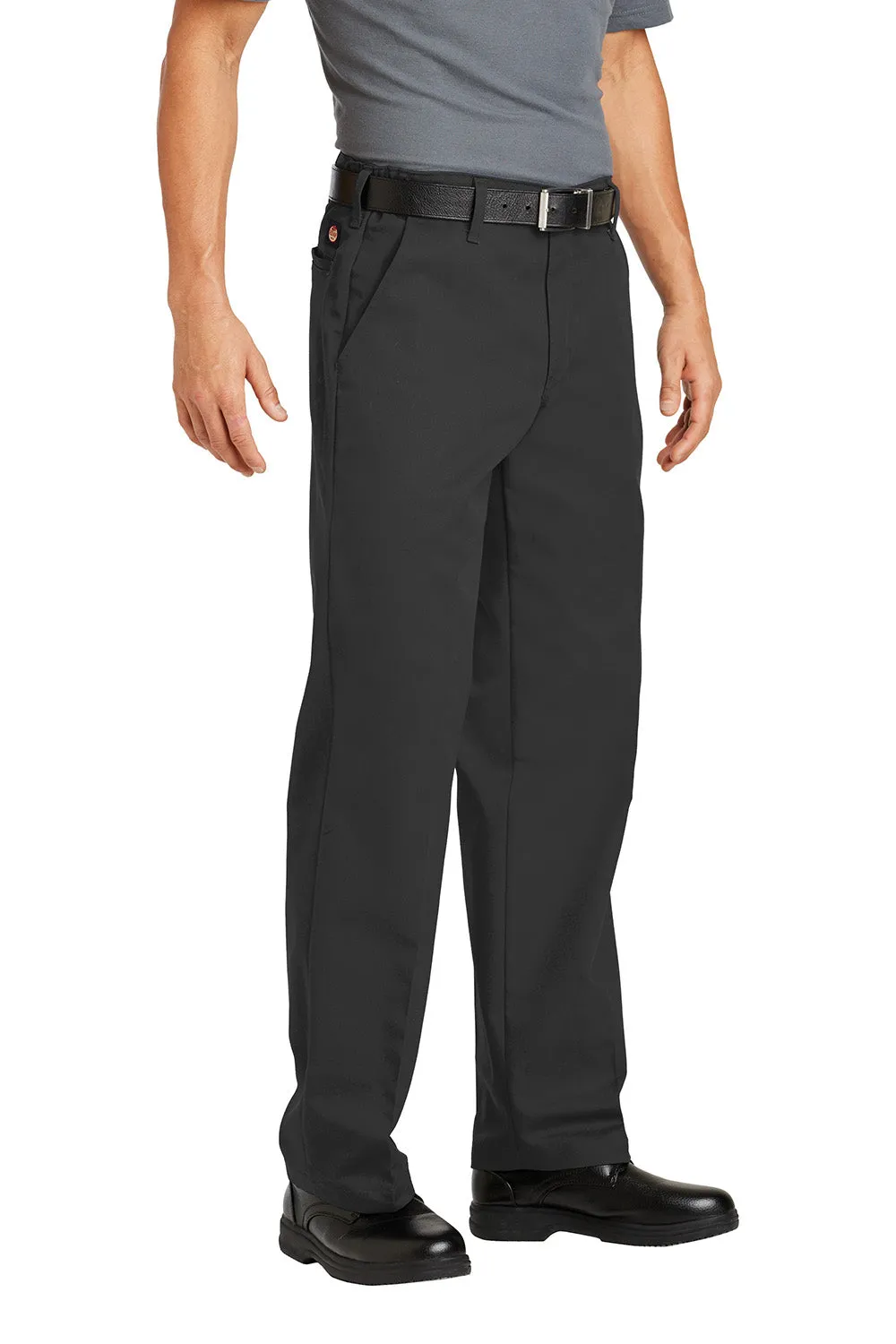 Red Kap Mens Elastic Insert Wrinkle Resistant Pants w/ Pocket - Charcoal Grey