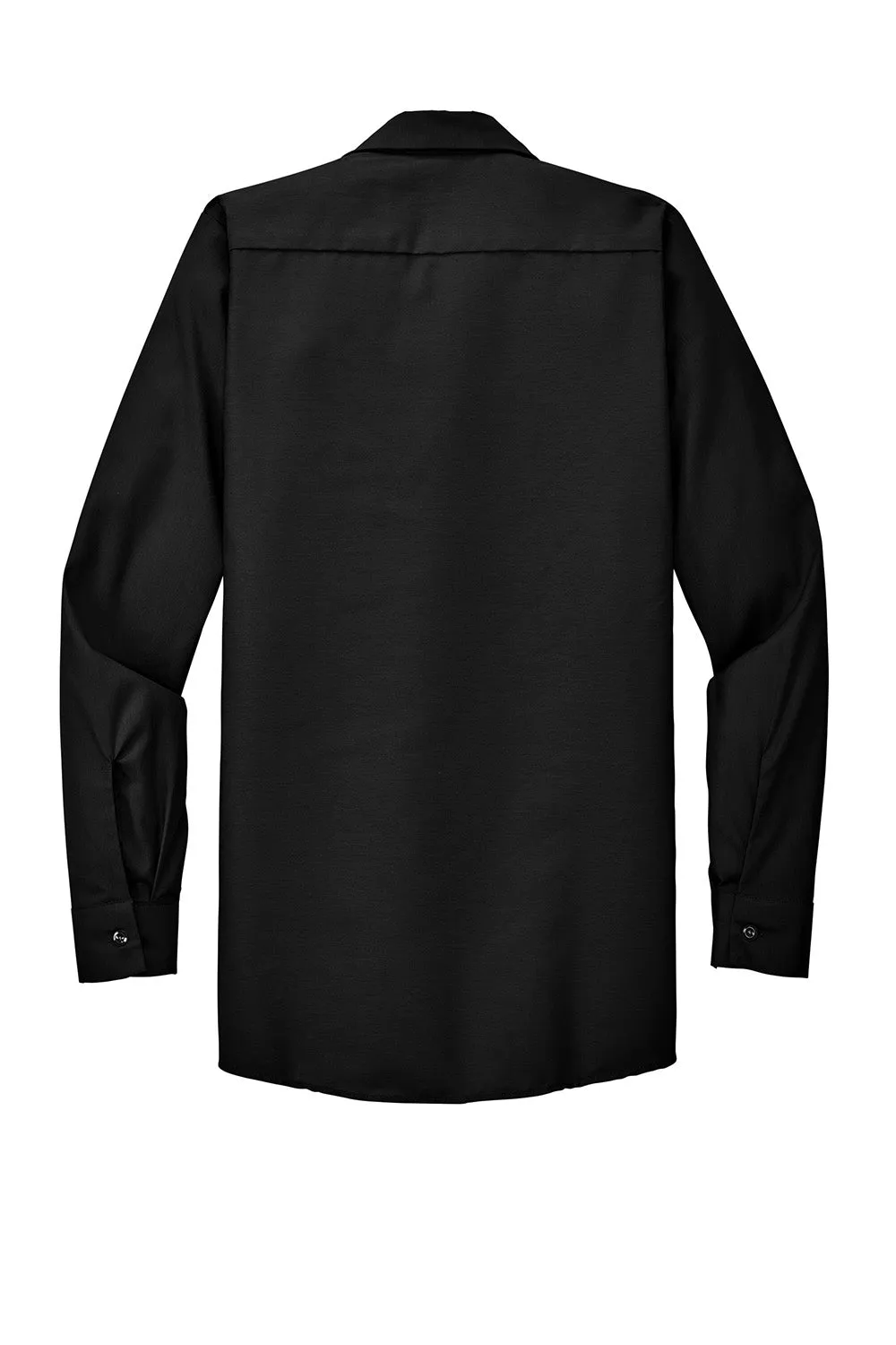 Red Kap Mens Industrial Moisture Wicking Long Sleeve Button Down Shirt w/ Double Pockets - Black