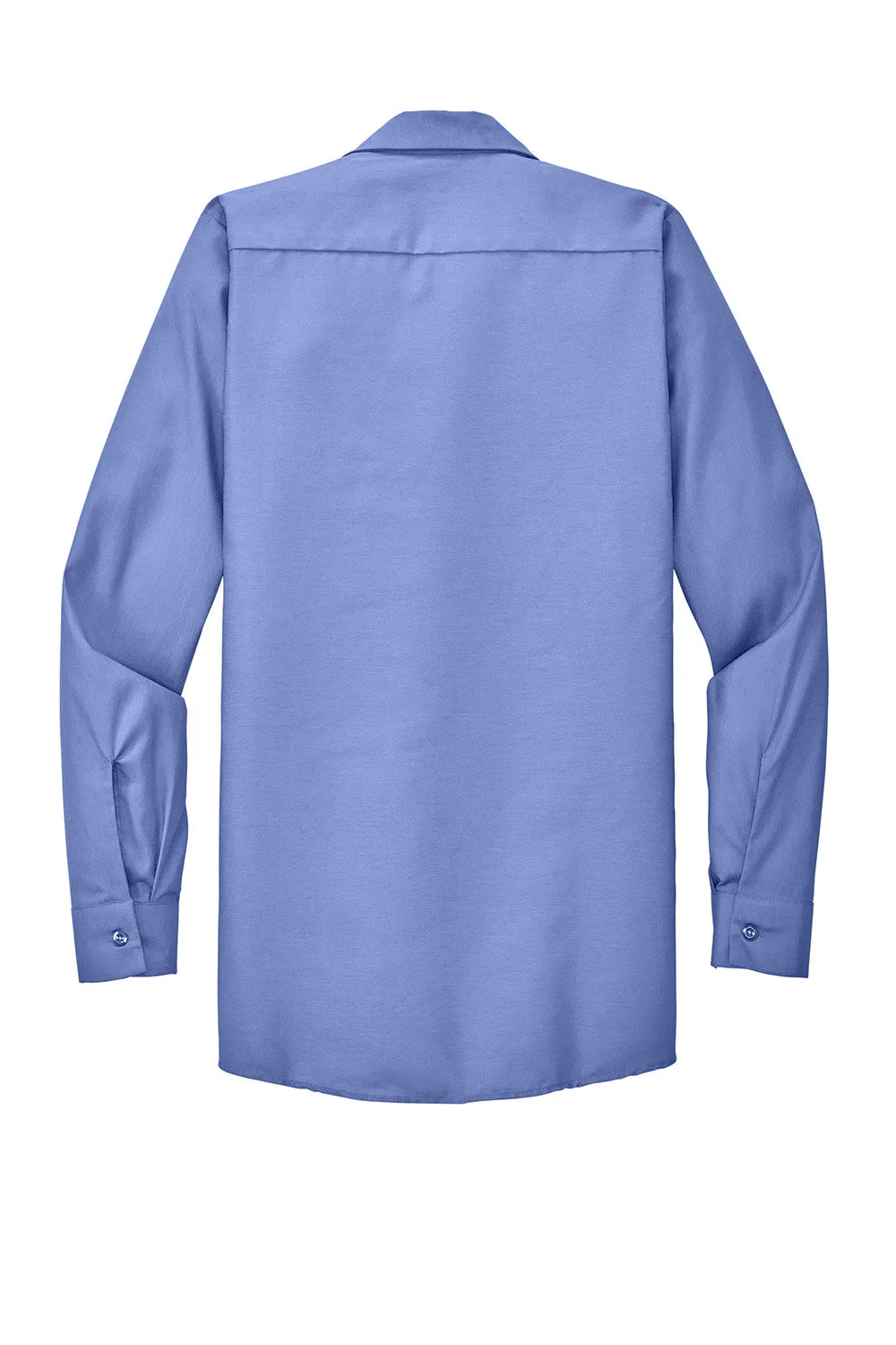 Red Kap Mens Industrial Moisture Wicking Long Sleeve Button Down Shirt w/ Double Pockets - Light Blue
