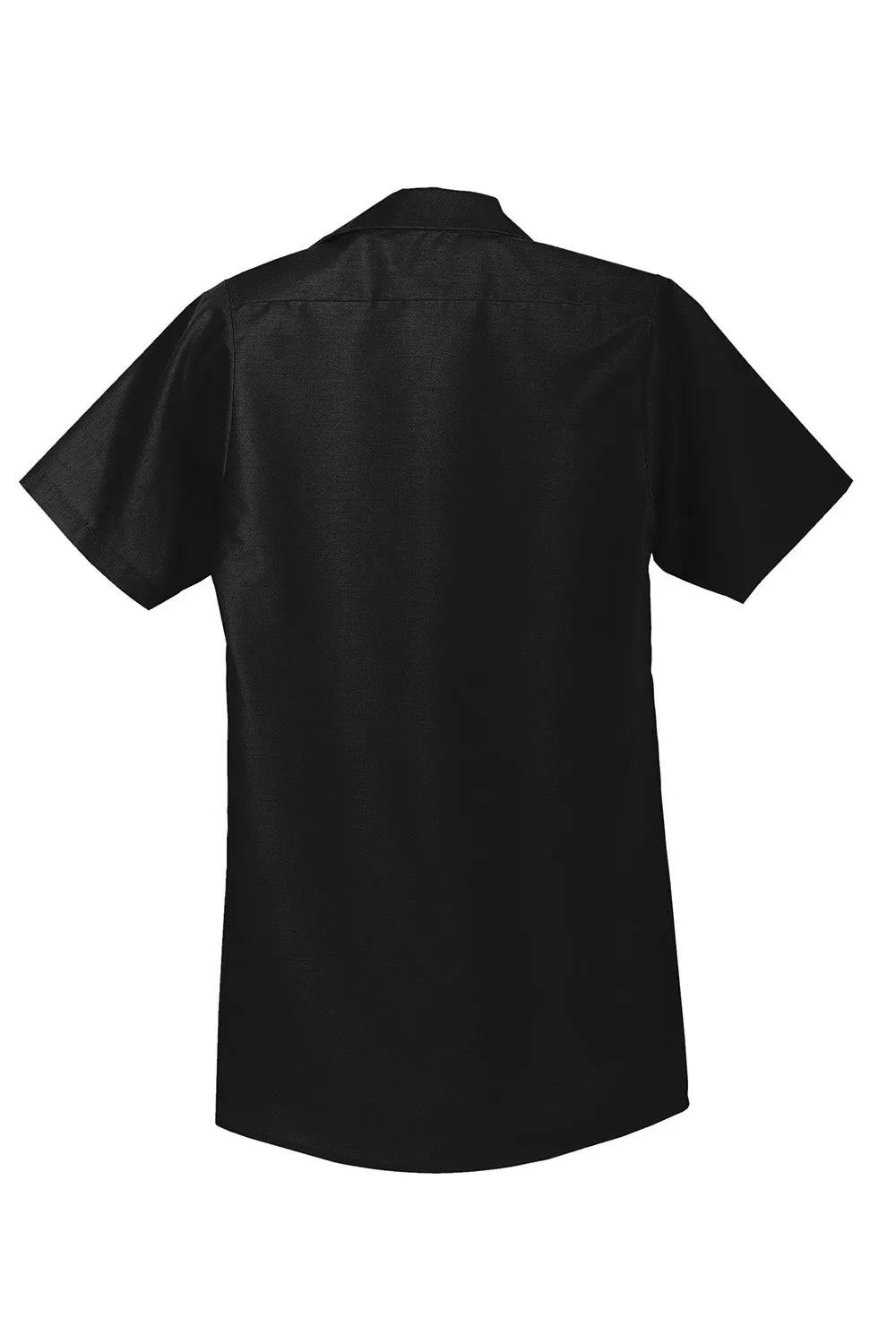 Red Kap Mens Industrial Moisture Wicking Short Sleeve Button Down Shirt w/ Double Pockets - Black