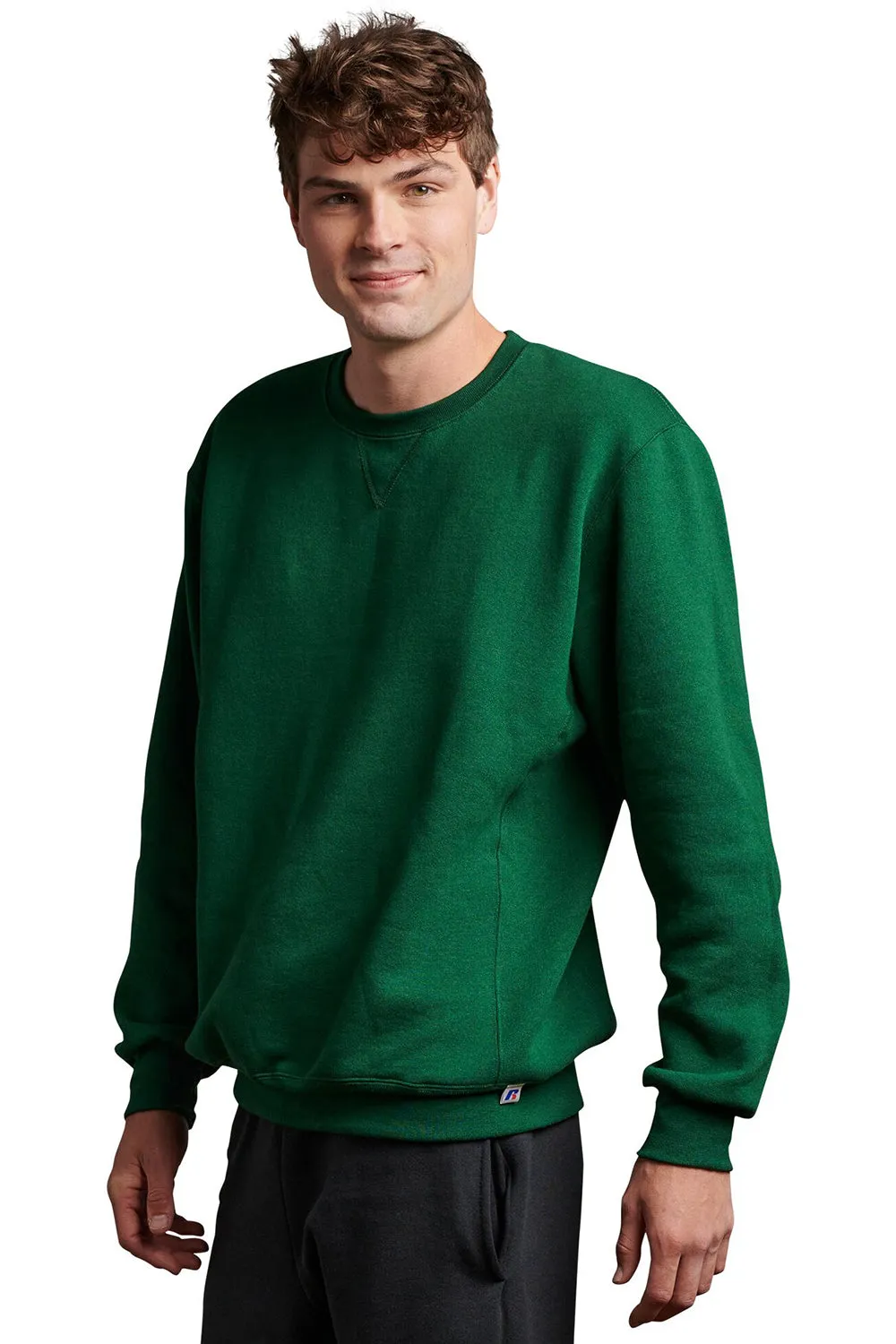 Russell Athletic Mens Dri-Power Moisture Wicking Crewneck Sweatshirt - Dark Green