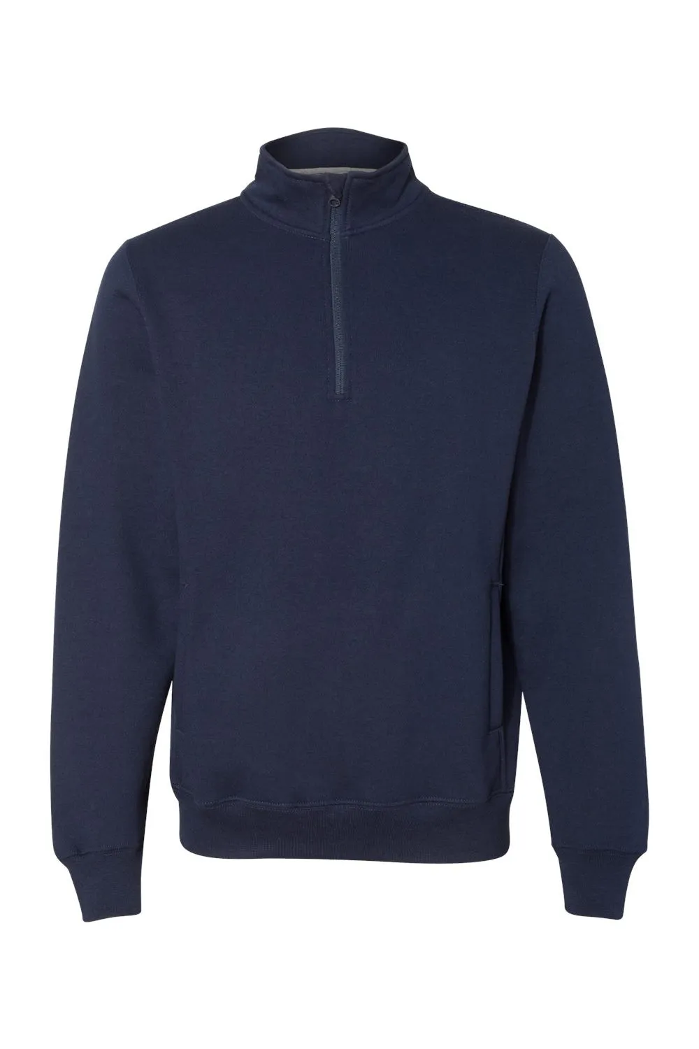 Russell Athletic Mens Dri-Power Moisture Wicking Fleece 1/4 Zip Sweatshirt w/ Pockets - Navy Blue