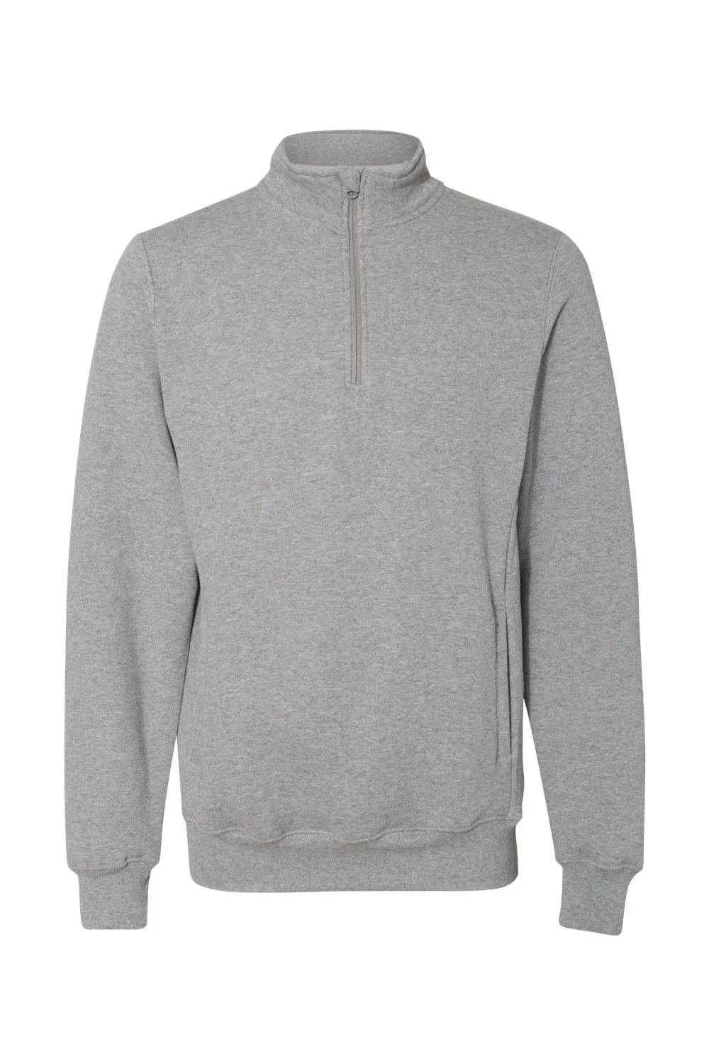 Russell Athletic Mens Dri-Power Moisture Wicking Fleece 1/4 Zip Sweatshirt w/ Pockets - Oxford Grey