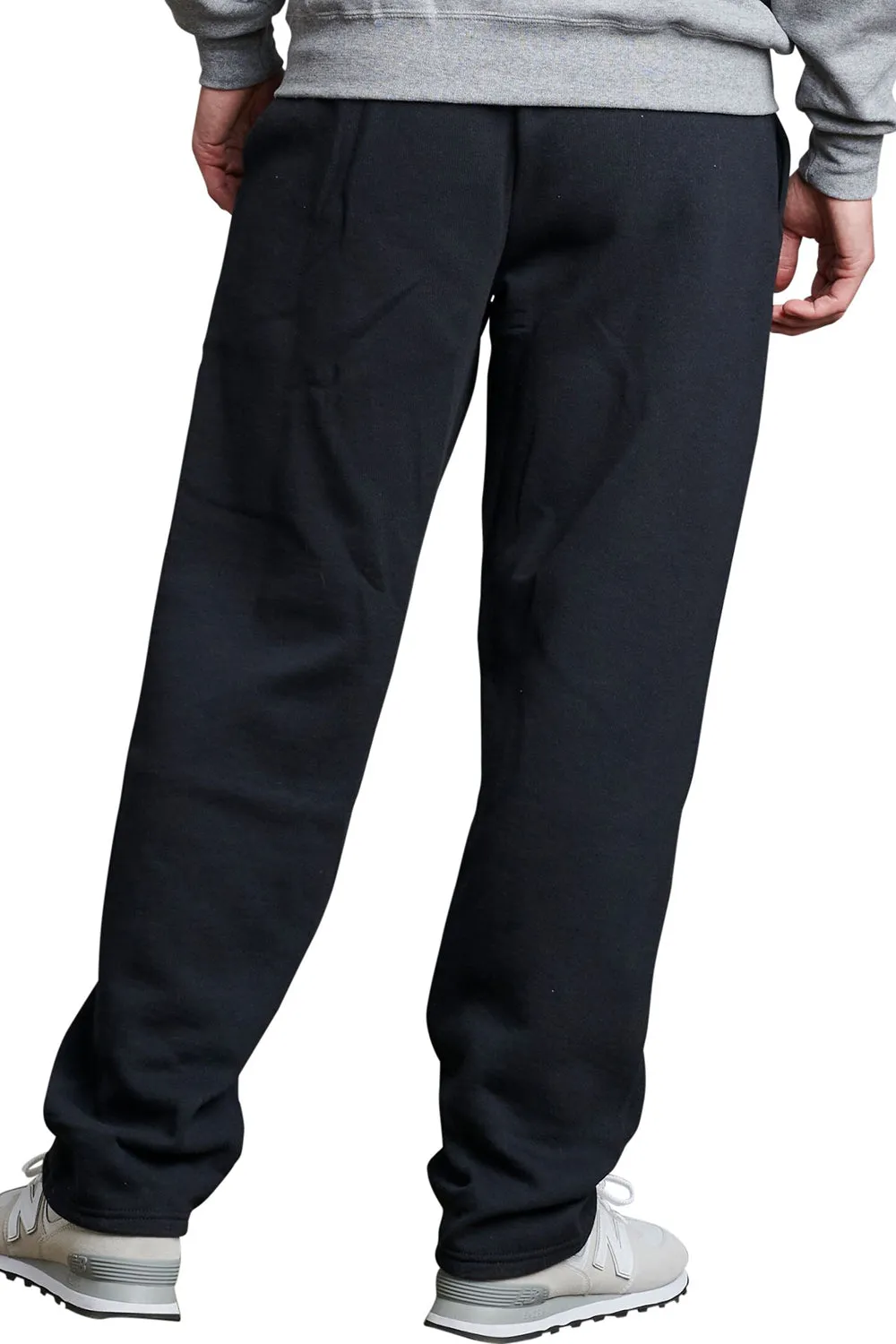 Russell Athletic Mens Dri Power Moisture Wicking Open Bottom Sweatpants w/ Pockets - Black