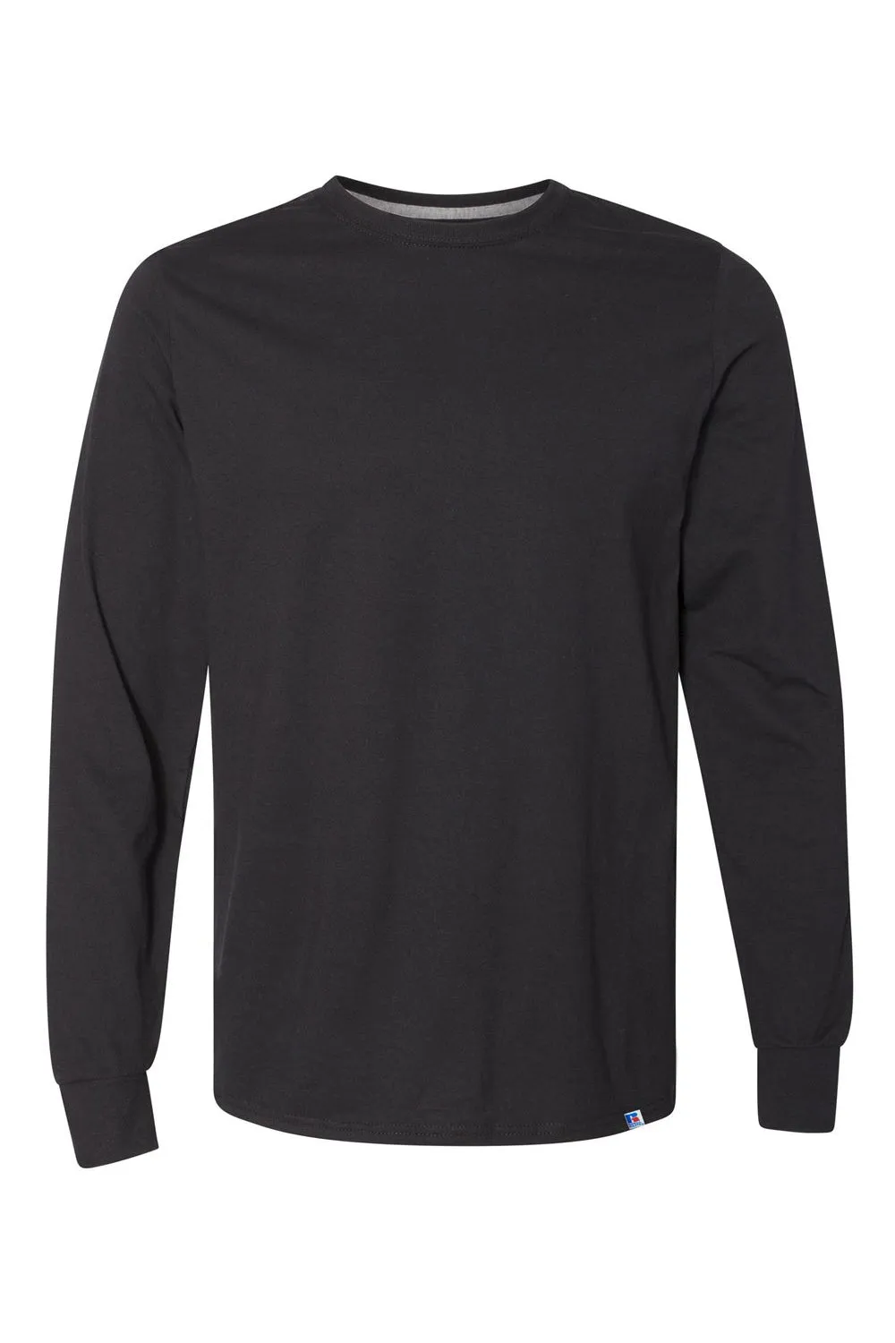 Russell Athletic Mens Dri-Power Moisture Wicking Performance Long Sleeve Crewneck T-Shirt - Black
