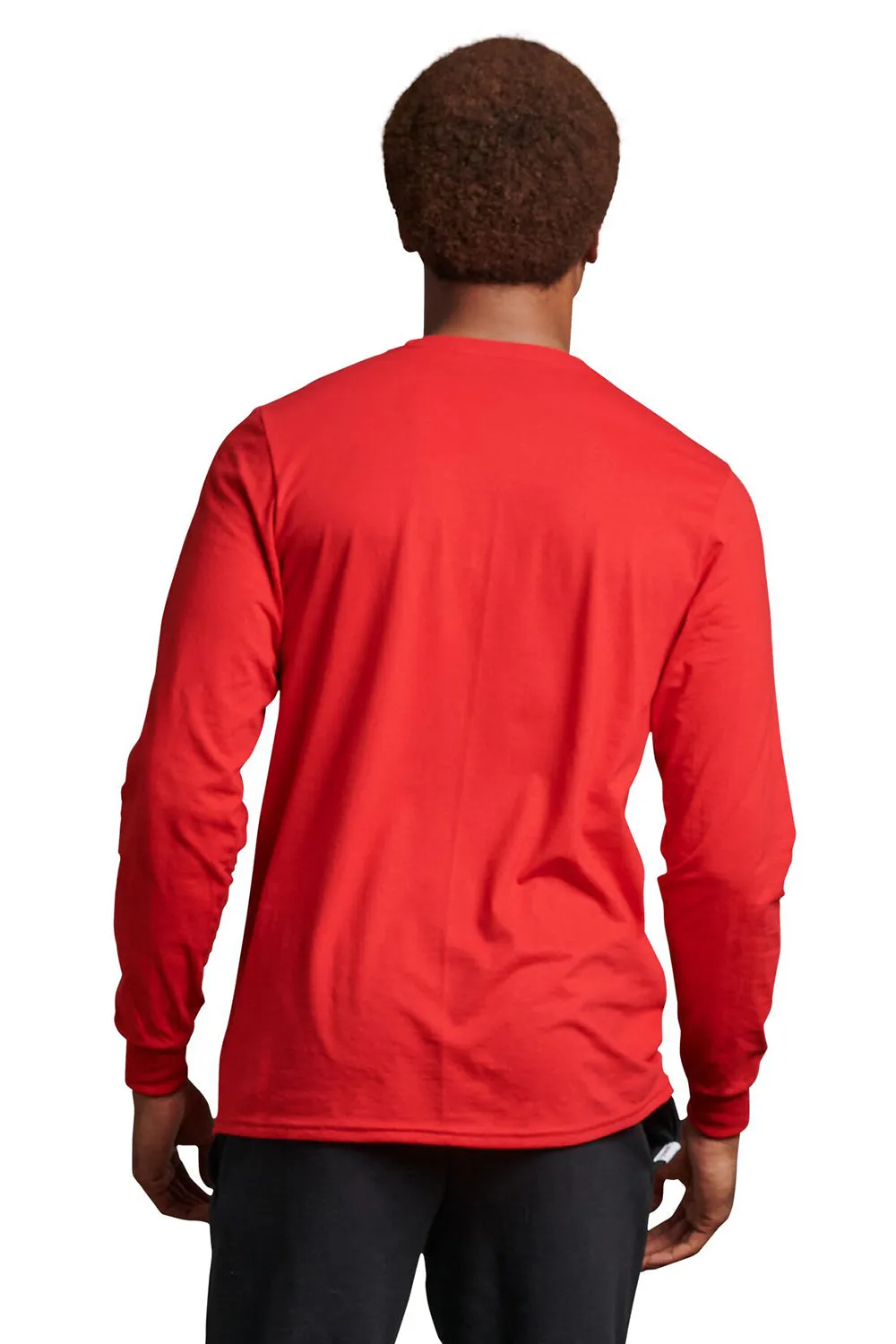Russell Athletic Mens Dri-Power Moisture Wicking Performance Long Sleeve Crewneck T-Shirt - True Red