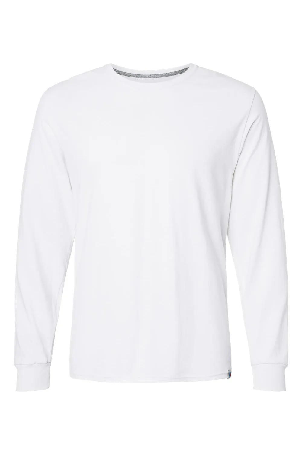 Russell Athletic Mens Dri-Power Moisture Wicking Performance Long Sleeve Crewneck T-Shirt - White