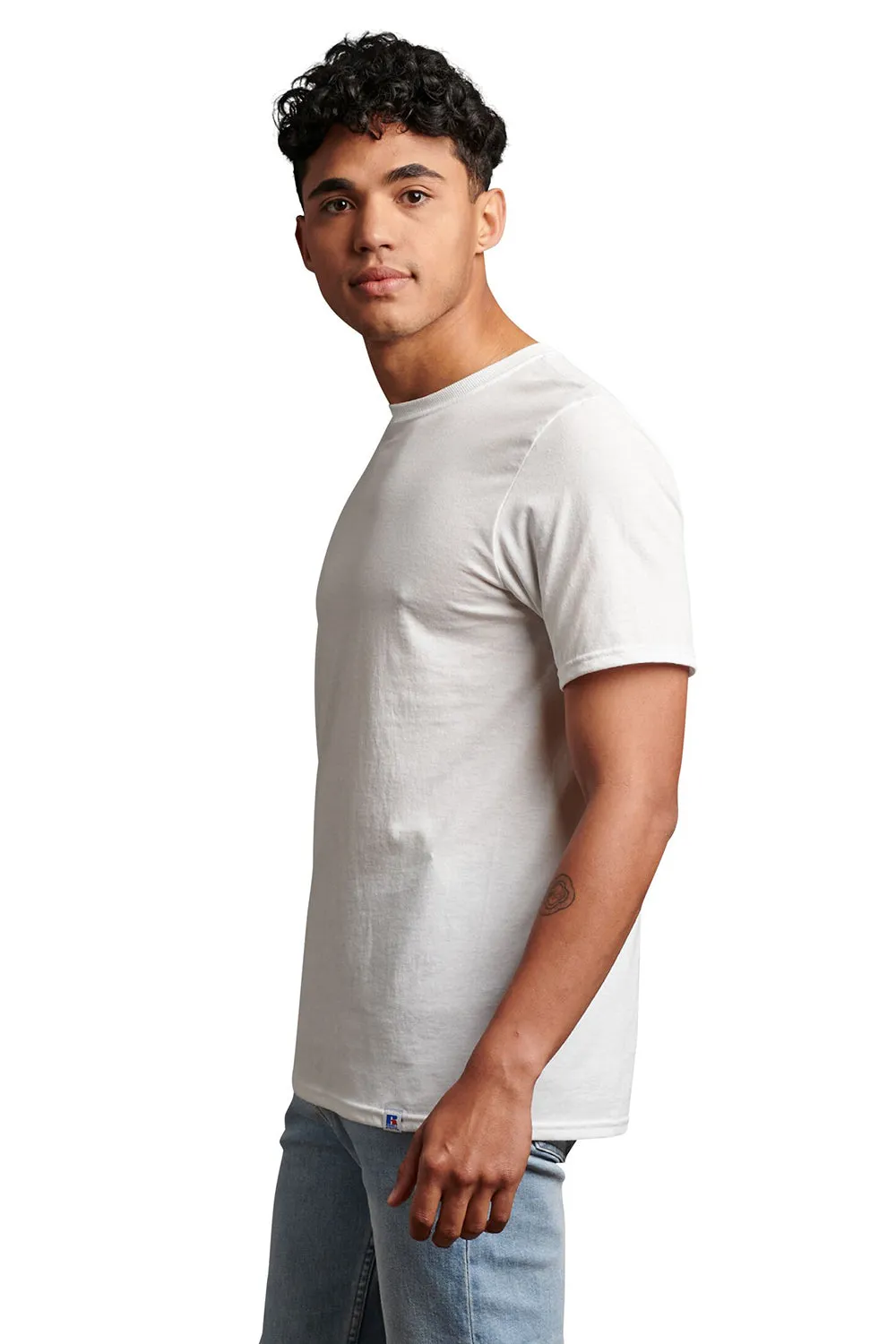 Russell Athletic Mens Dri-Power Moisture Wicking Performance Short Sleeve Crewneck T-Shirt - White
