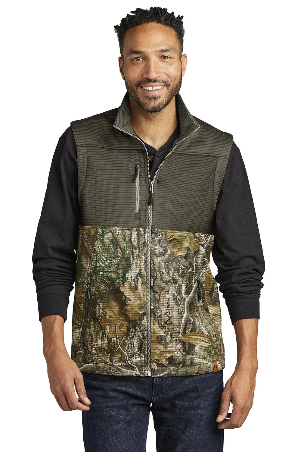 Russell Outdoors Mens Realtree Atlas Water Resistant Colorblock Full Zip Soft Shell Vest - Cargo Brown/Realtree Edge Camo