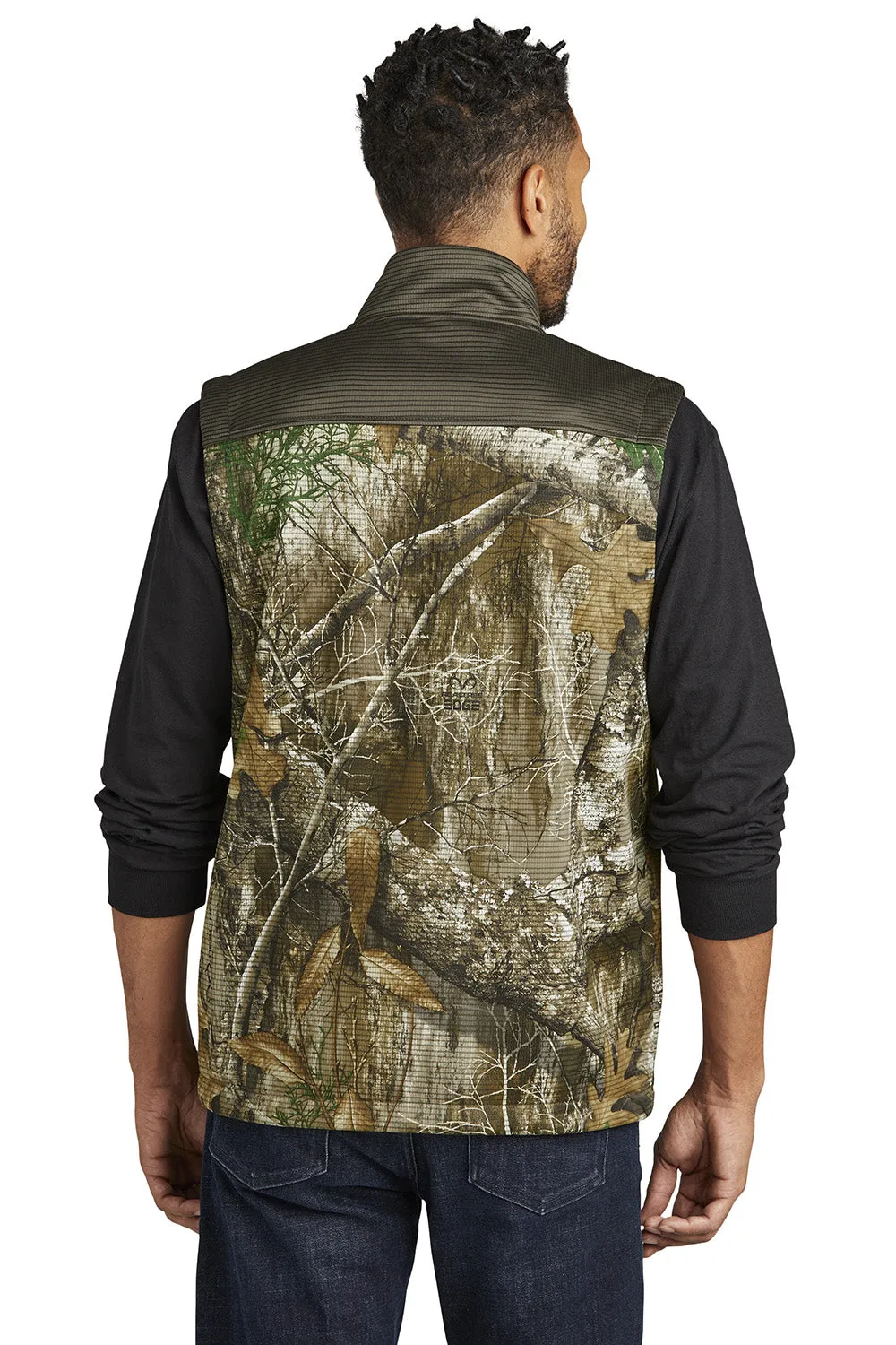 Russell Outdoors Mens Realtree Atlas Water Resistant Colorblock Full Zip Soft Shell Vest - Cargo Brown/Realtree Edge Camo
