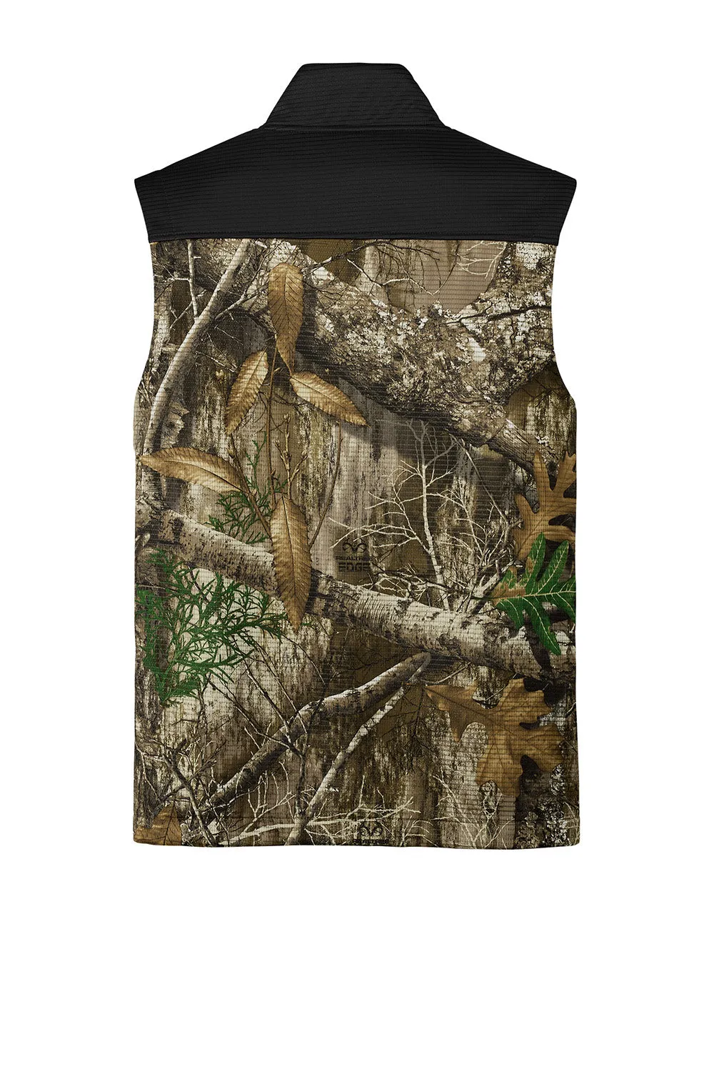 Russell Outdoors Mens Realtree Atlas Water Resistant Colorblock Full Zip Soft Shell Vest - Deep Black/Realtree Edge Camo