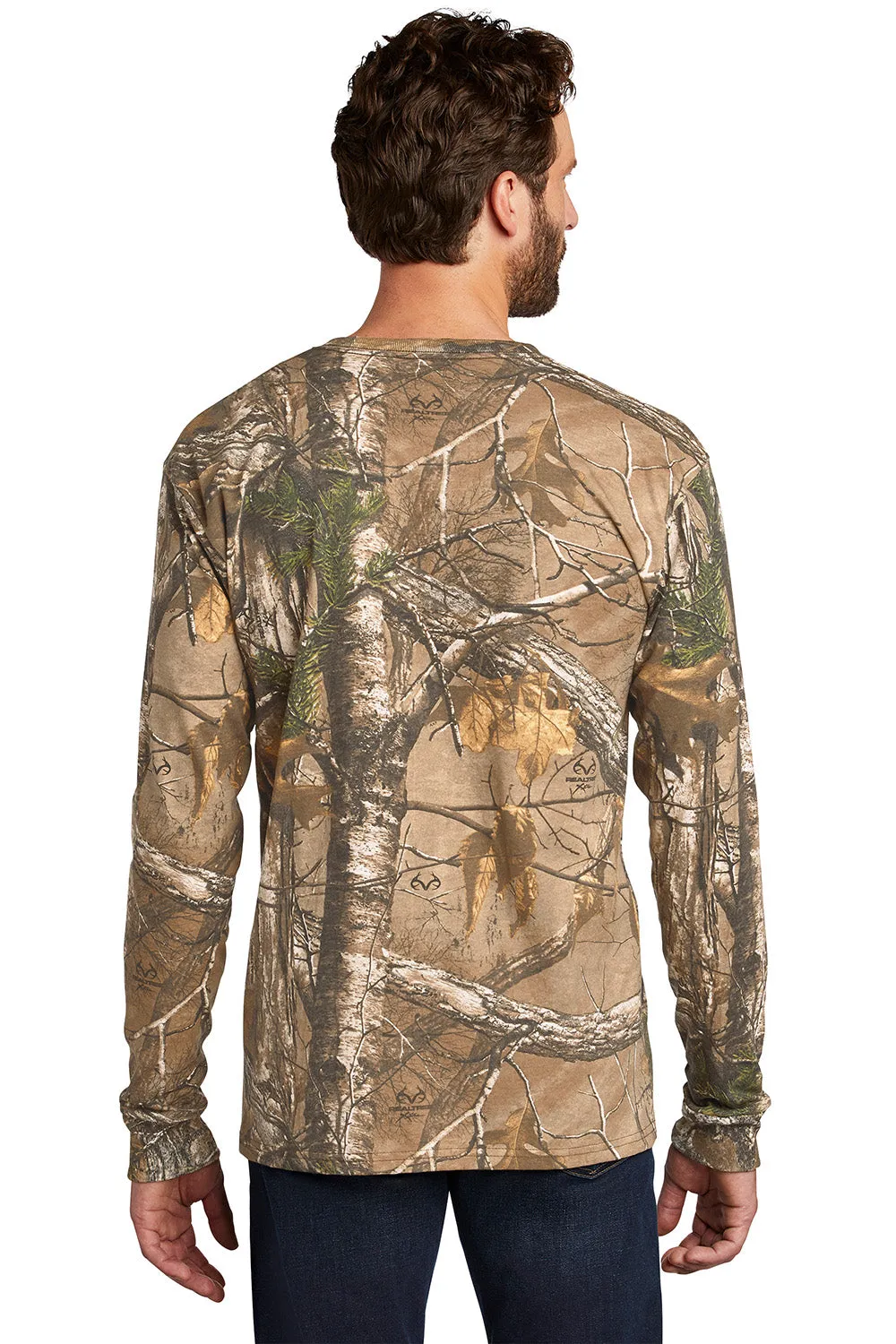 Russell Outdoors Mens Realtree Explorer Long Sleeve Crewneck T-Shirt w/ Pocket - Realtree Xtra Camo