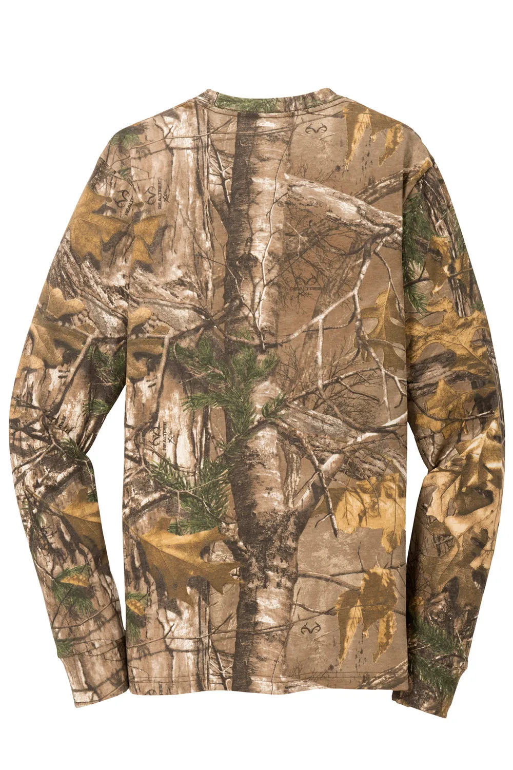 Russell Outdoors Mens Realtree Explorer Long Sleeve Crewneck T-Shirt w/ Pocket - Realtree Xtra Camo