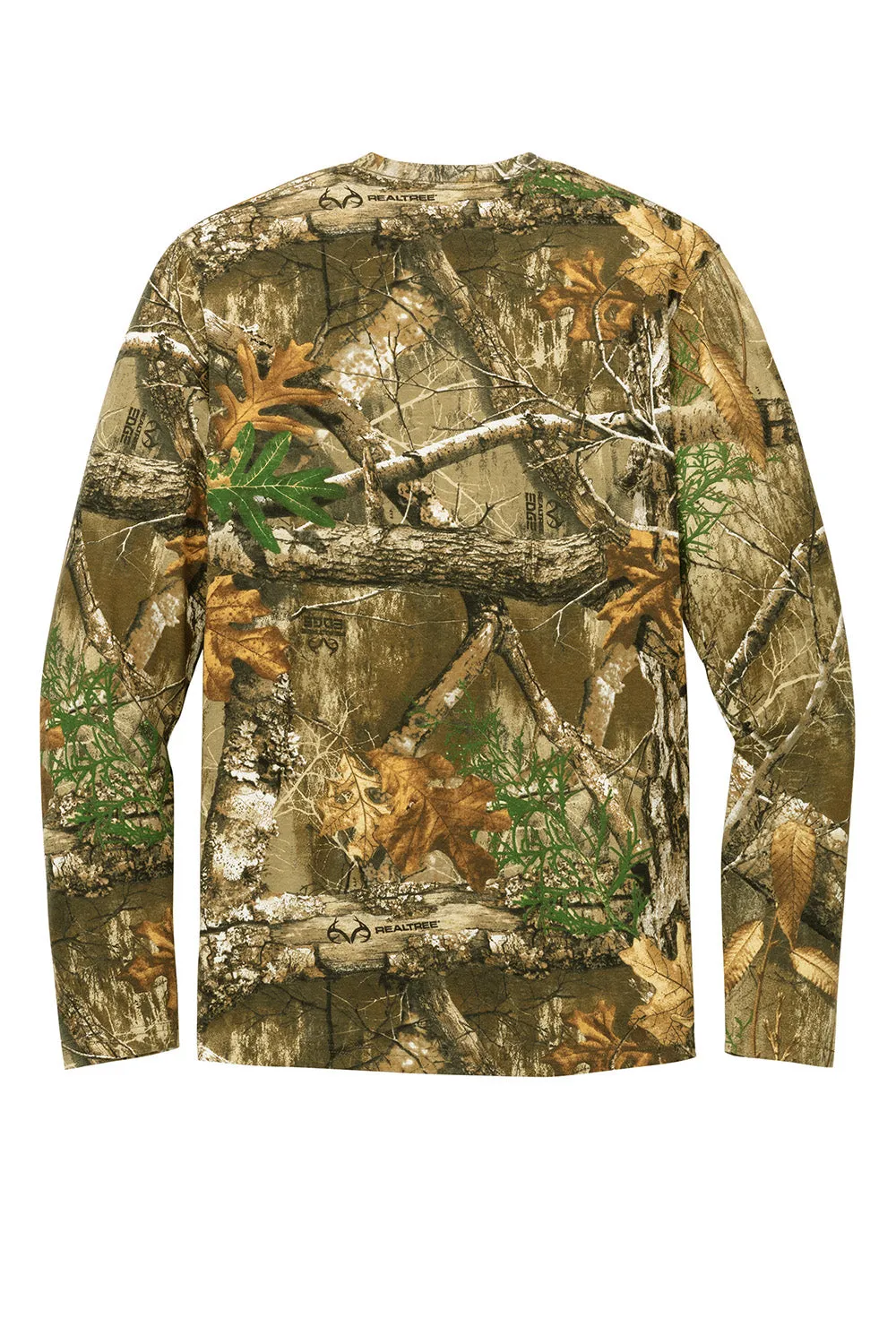 Russell Outdoors Mens Realtree Long Sleeve Crewneck T-Shirt w/ Pocket - Realtree Edge Camo
