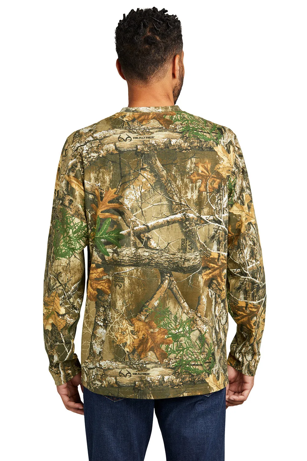 Russell Outdoors Mens Realtree Long Sleeve Crewneck T-Shirt w/ Pocket - Realtree Edge Camo