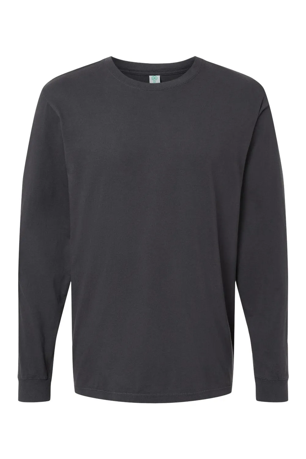 SoftShirts Mens Organic Long Sleeve Crewneck T-Shirt - Black